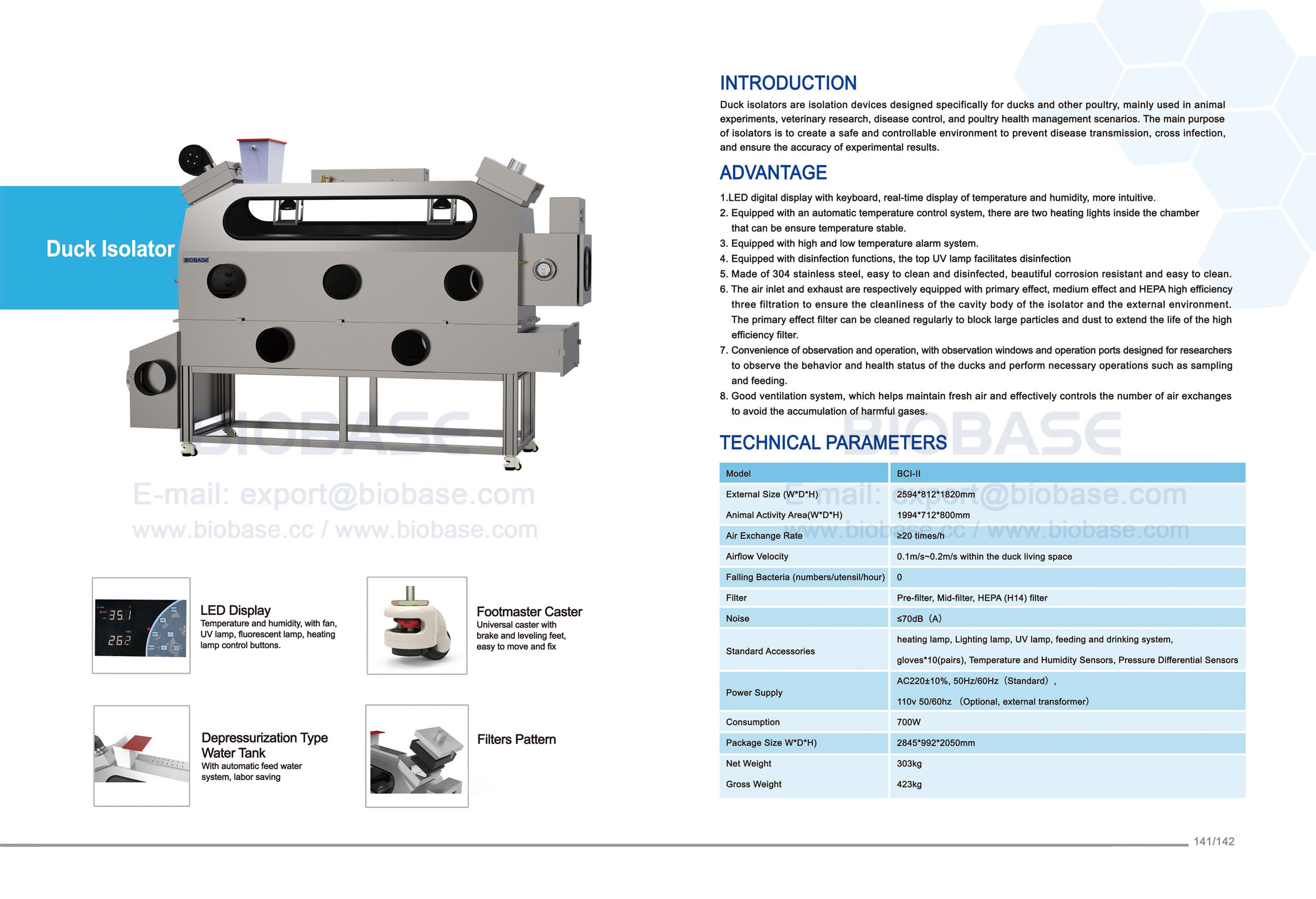 141-142 Duck isolators BCI-II 141-142 Isolateurs de canard BCI-II