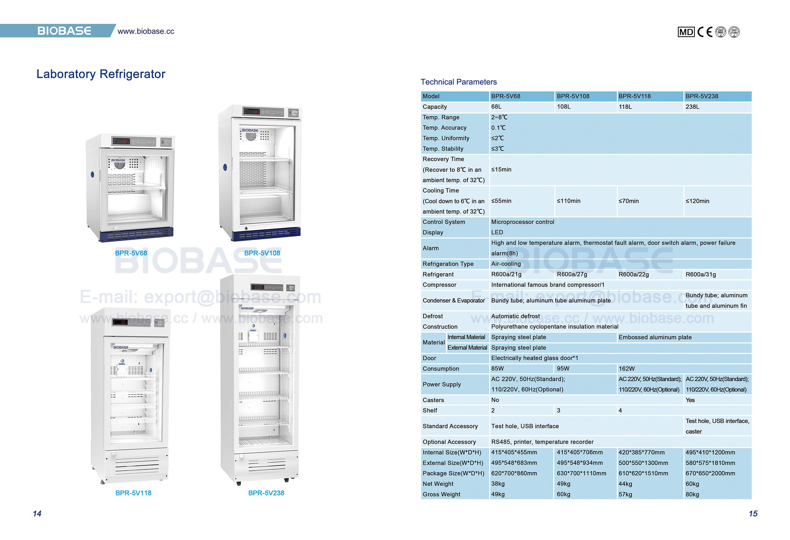 14-15 Laboratory Refrigerator 14-15 Réfrigérateur de laboratoire