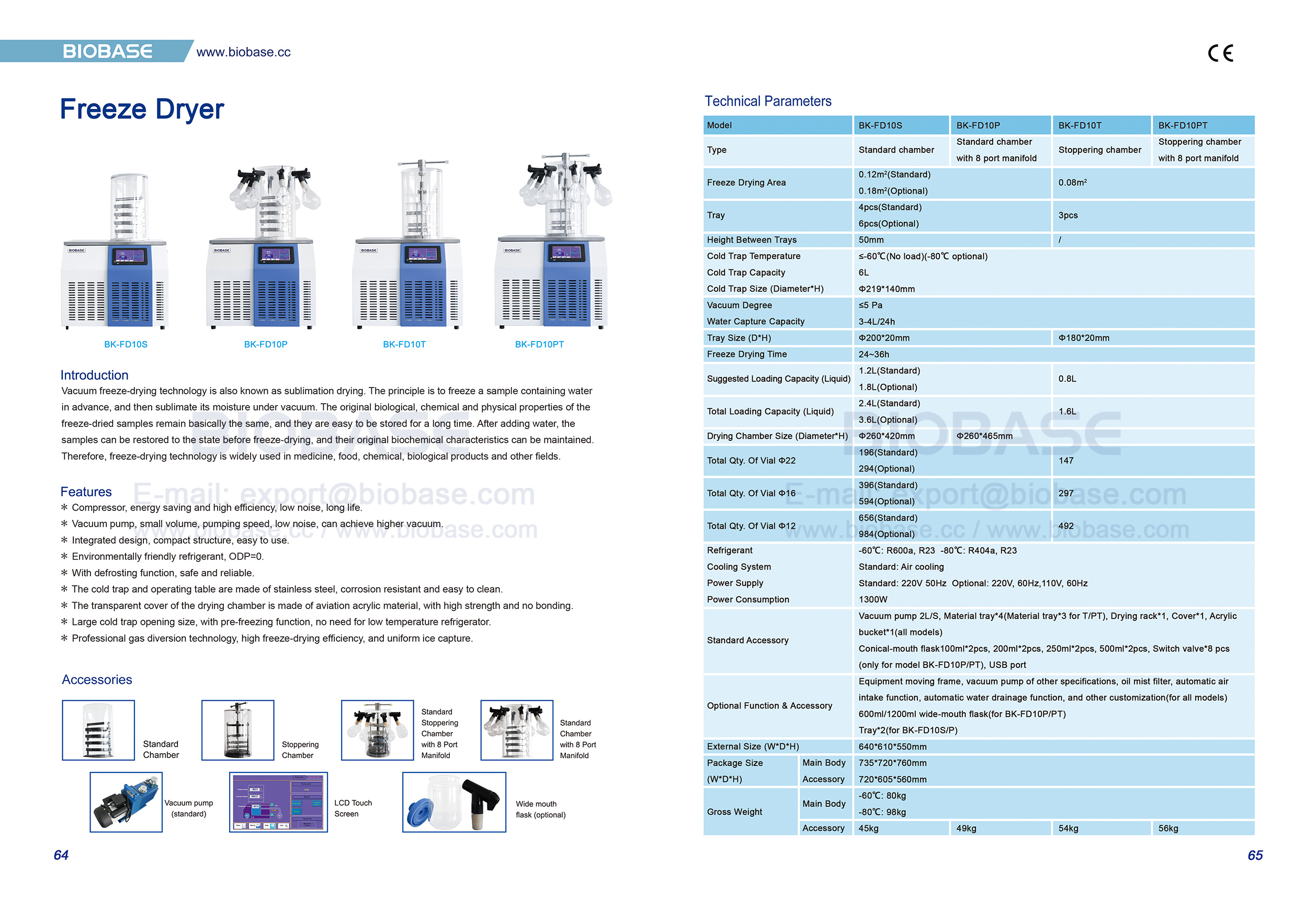 64-65 Freeze Dryer 64-65 Lyophilisateur
