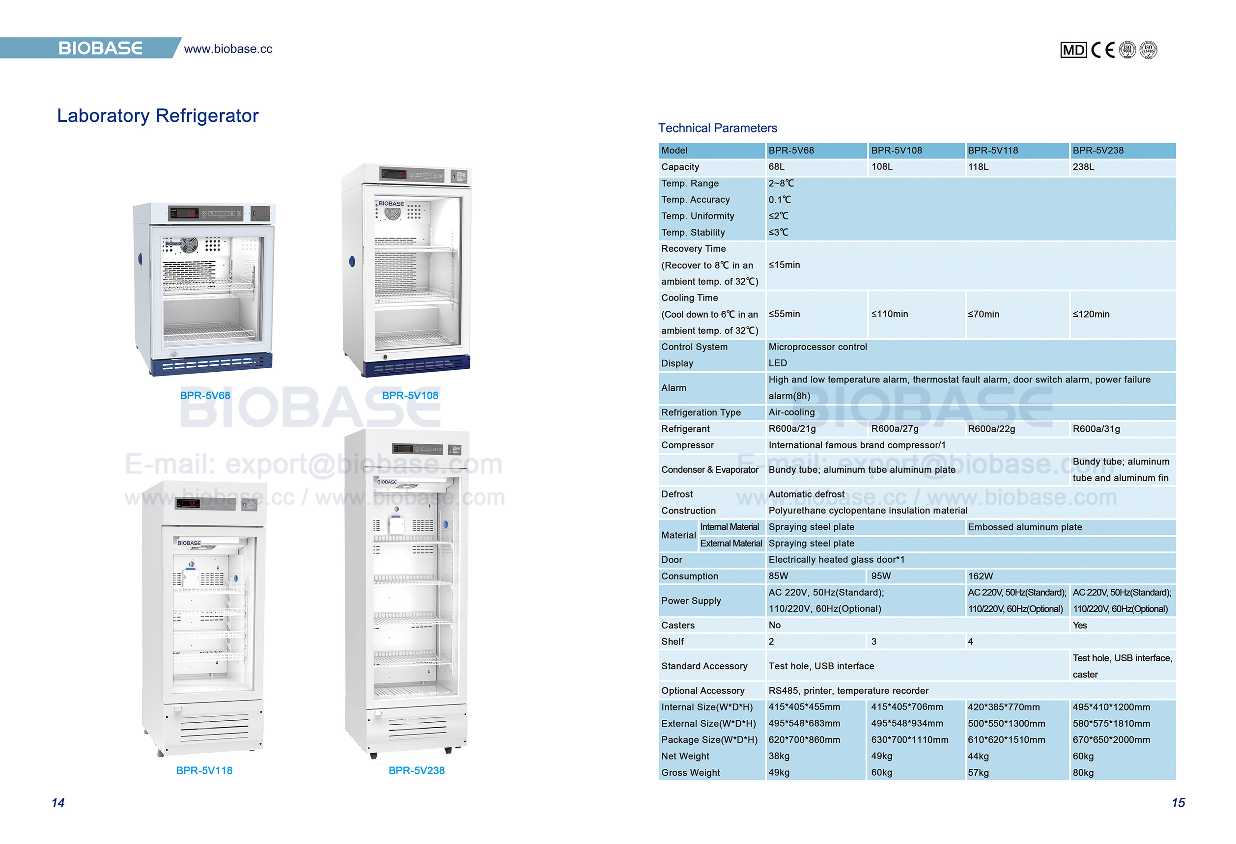 14-15 Laboratory Refrigerator 14-15 Réfrigérateur de laboratoire