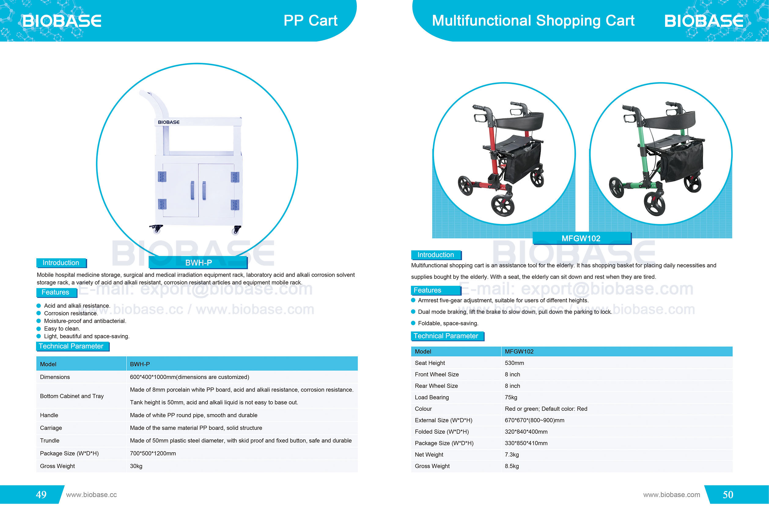 49-50 PP Cart&Multifunctional Shopping Cart Chariot 49-50 PP et panier multifonctionnel