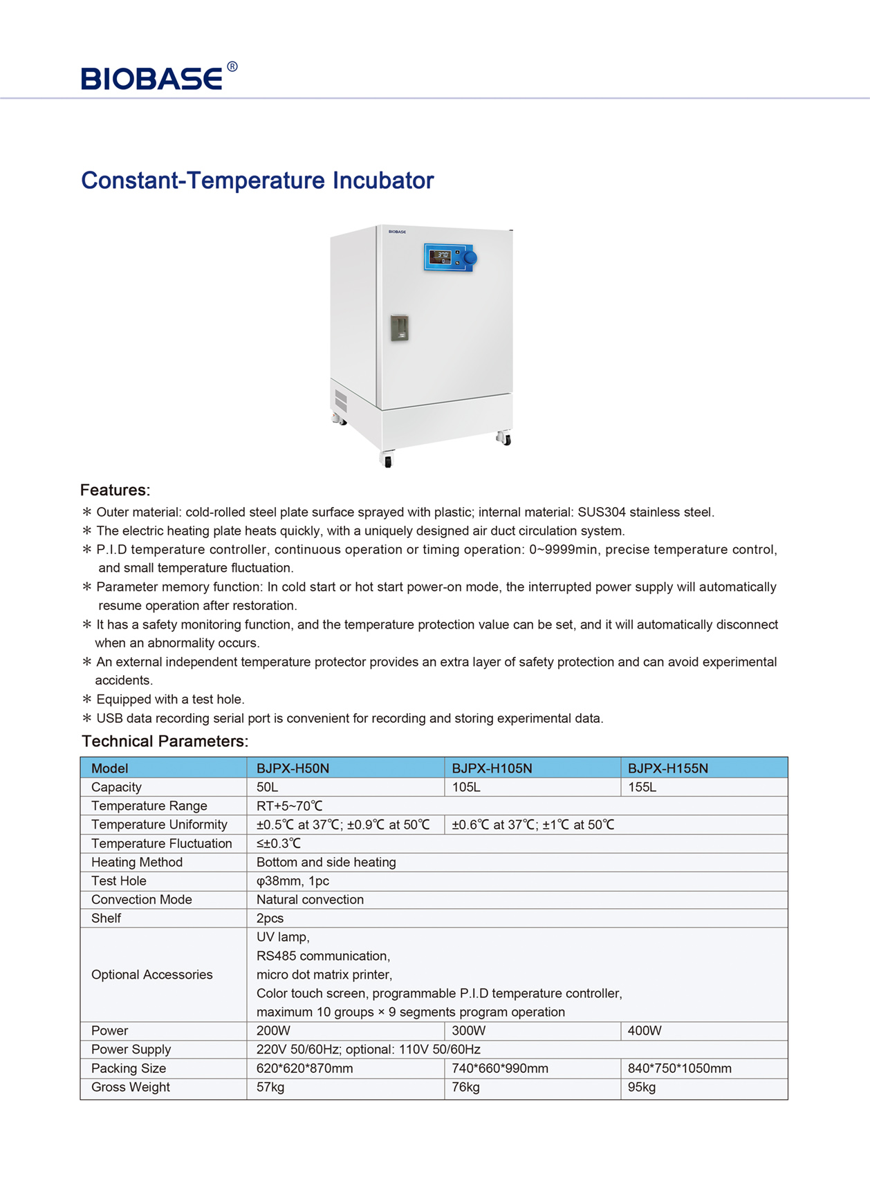 Constant-Temperature Incubator Incubateur à température constante