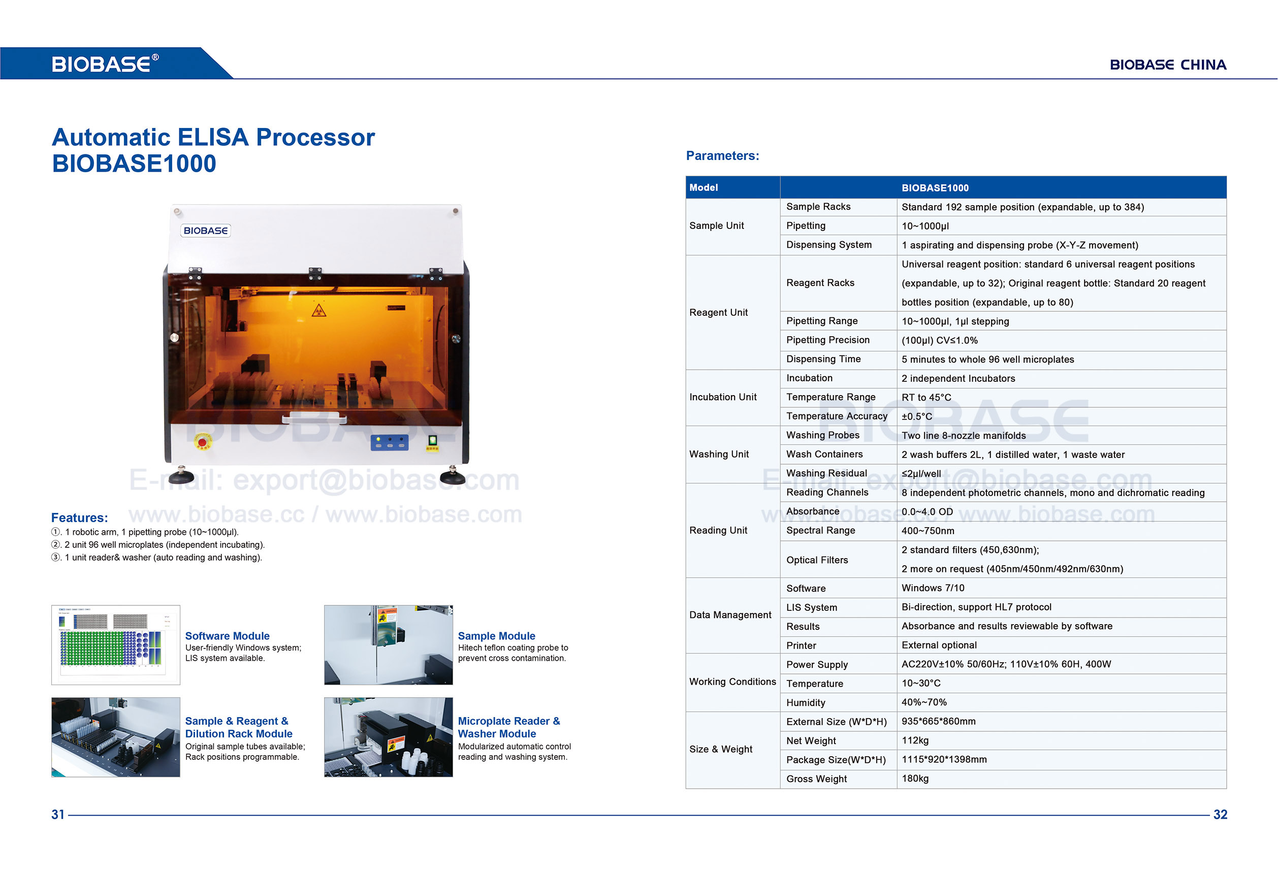 31-32 Biobase1000 Processeur ELISA automatique