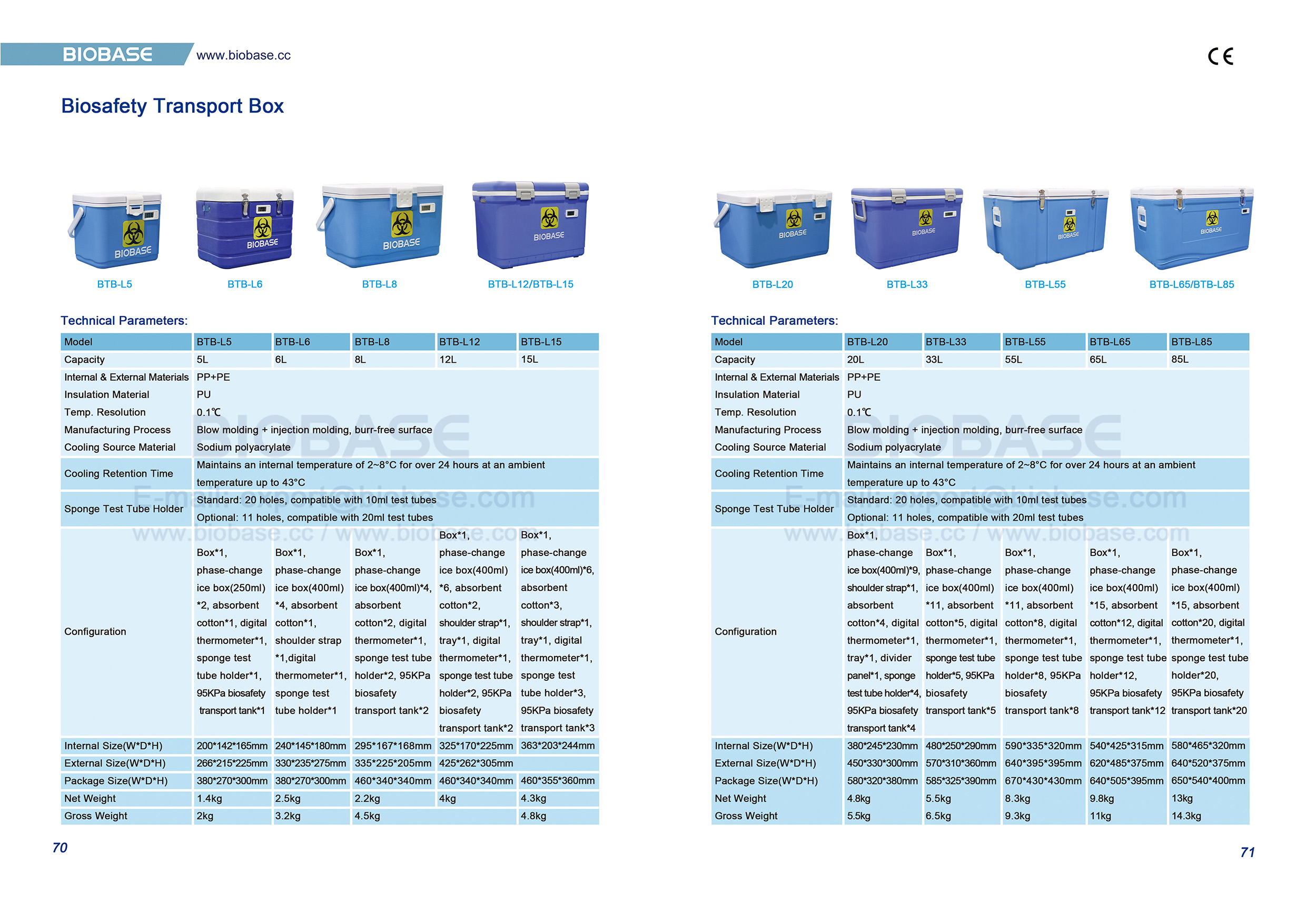 70-71 boîte de transport de biosécurité