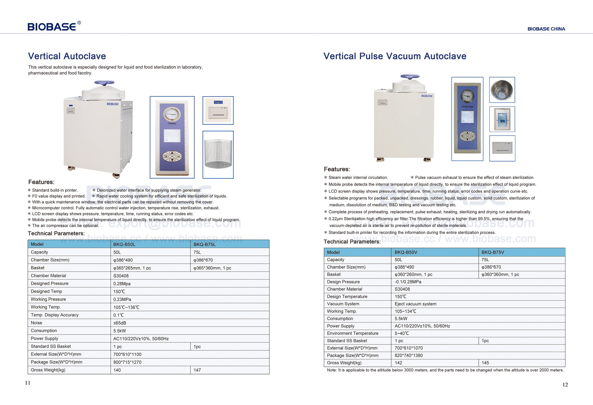 11-12 Autoclave vertical et autoclave à vide à impulsion verticale