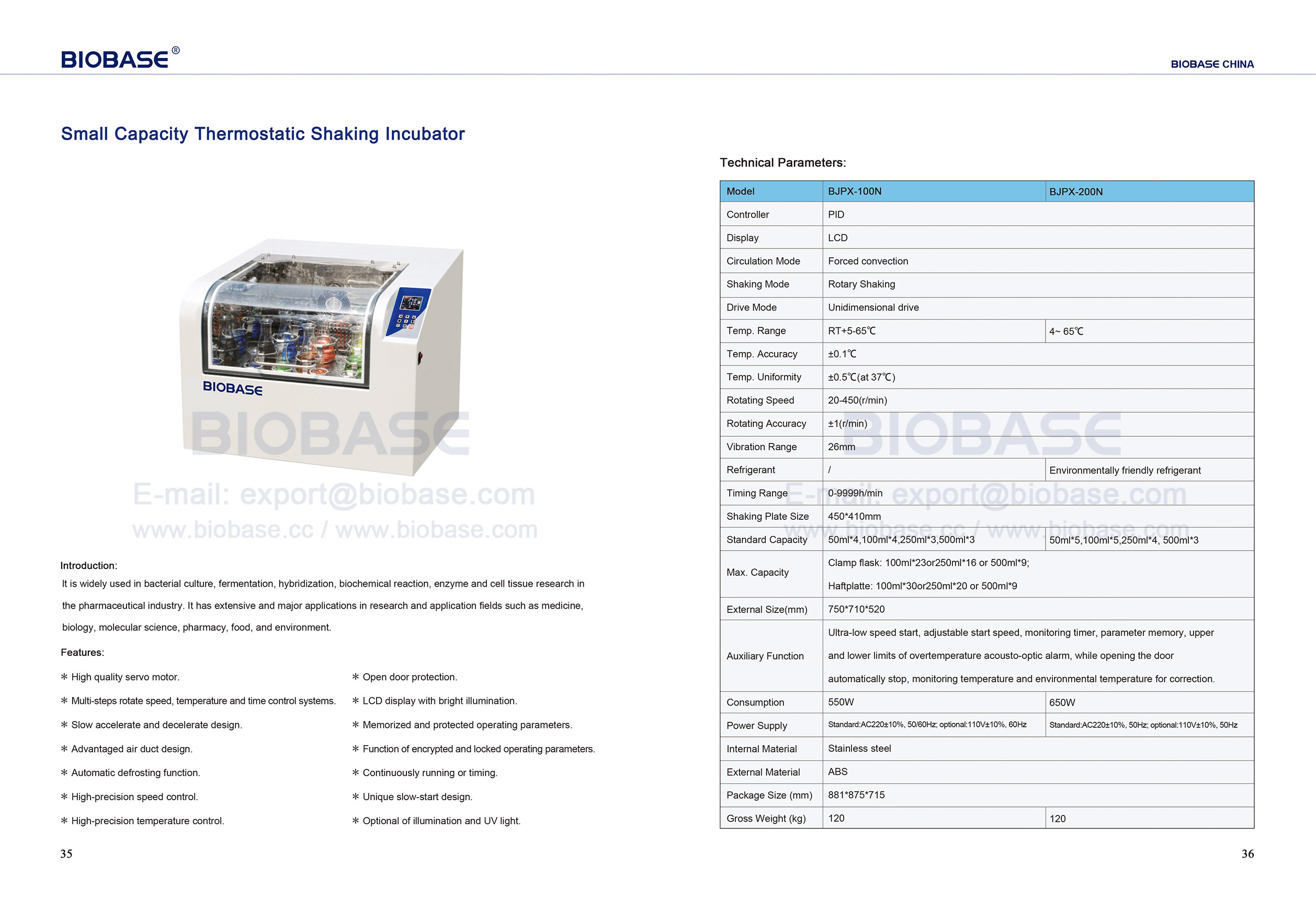 Incubateur à agitation thermostatique de petite capacité 35-36