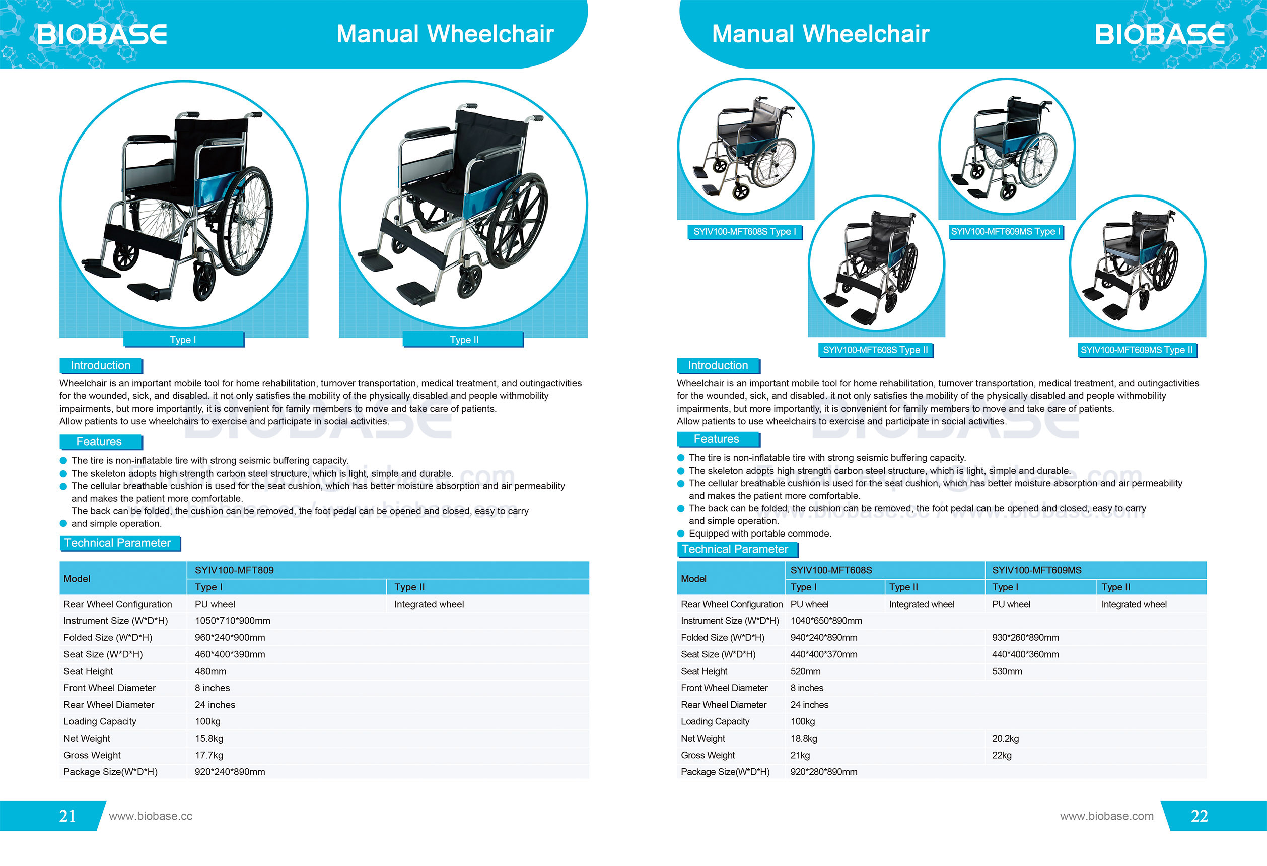 21-22 Fauteuil roulant manuel