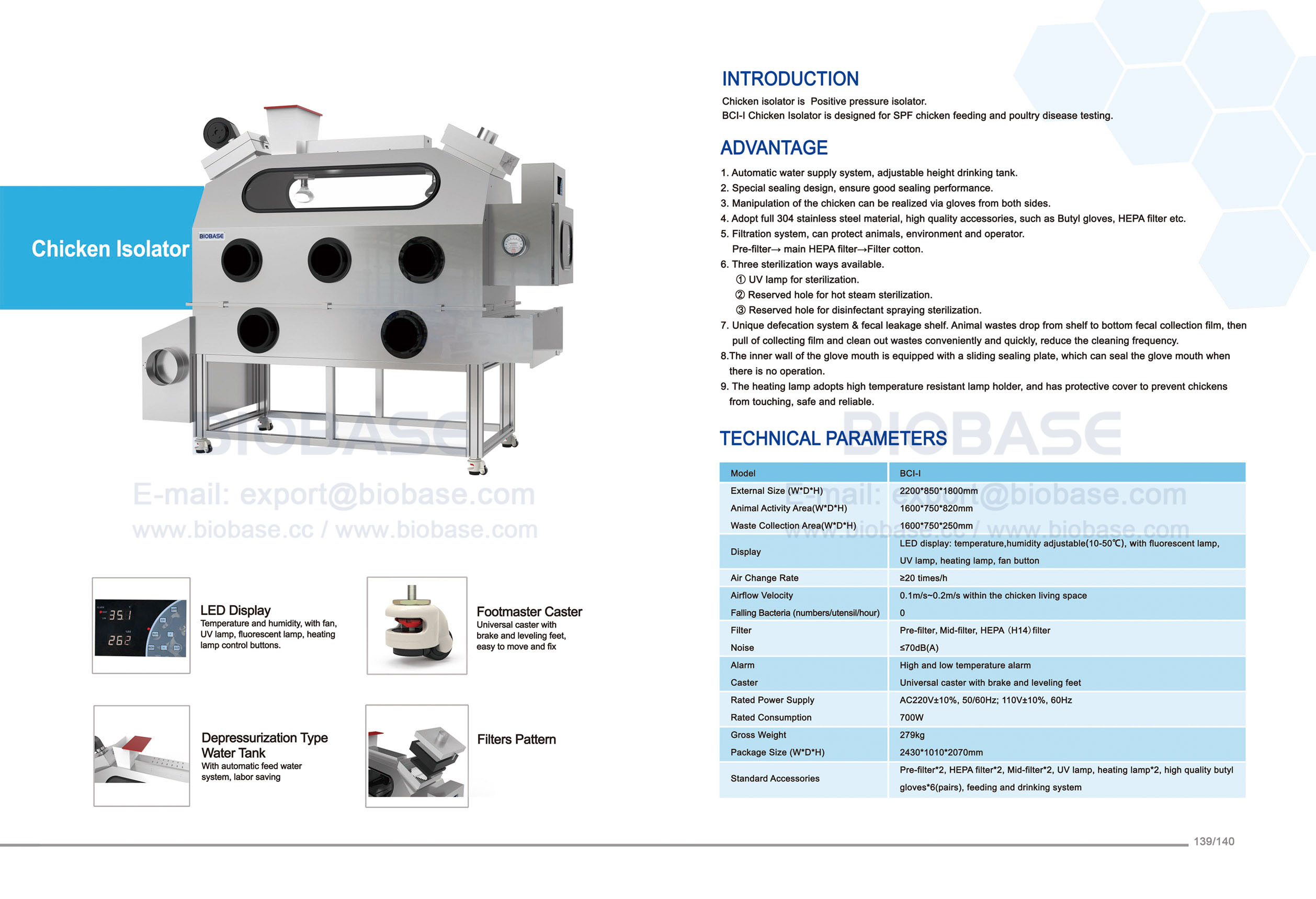 139-140 Isolateur de poulet