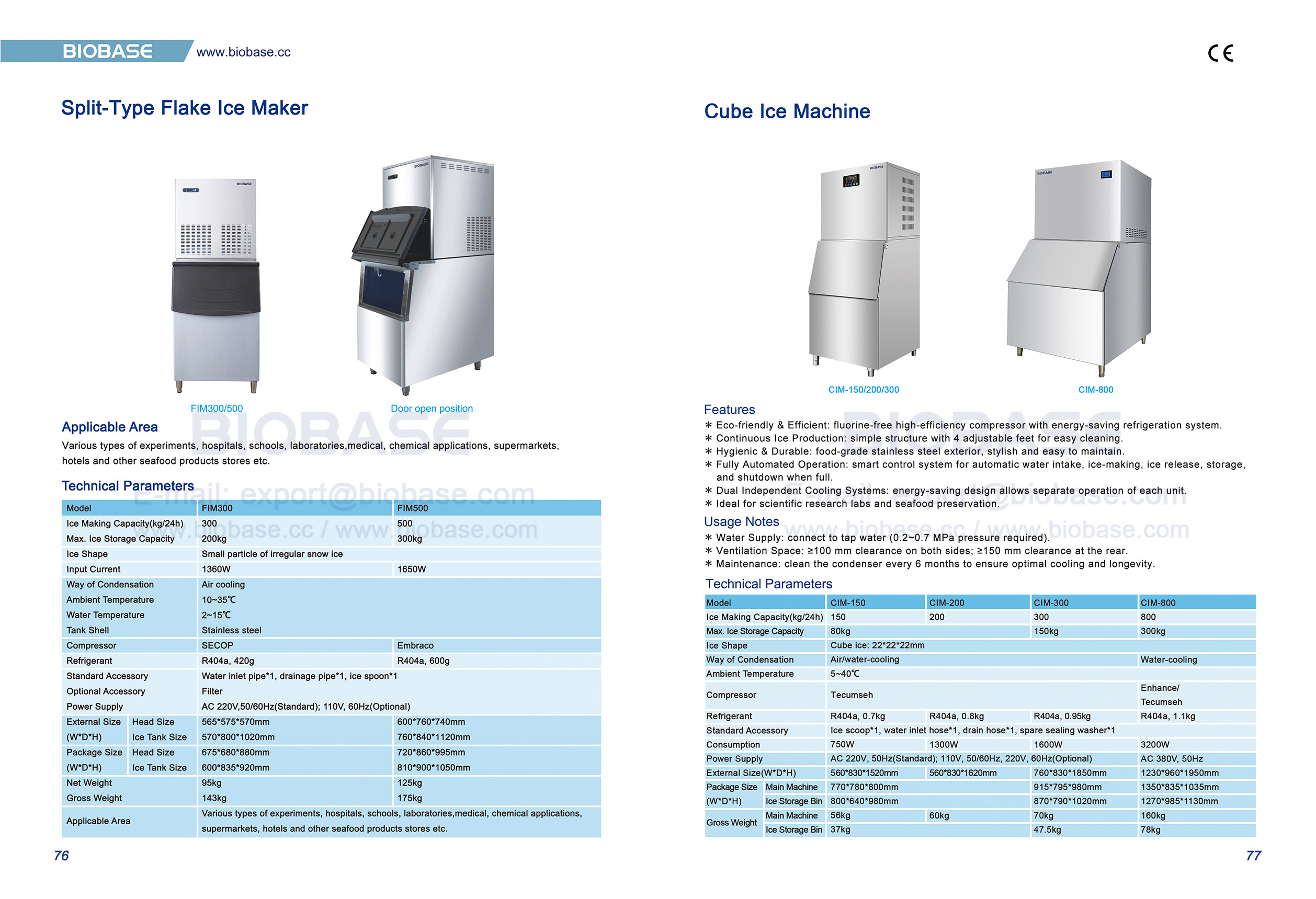 76-77 Machine &agrave; glace en flocons et machine &agrave; glace en cubes de type divis&eacute;