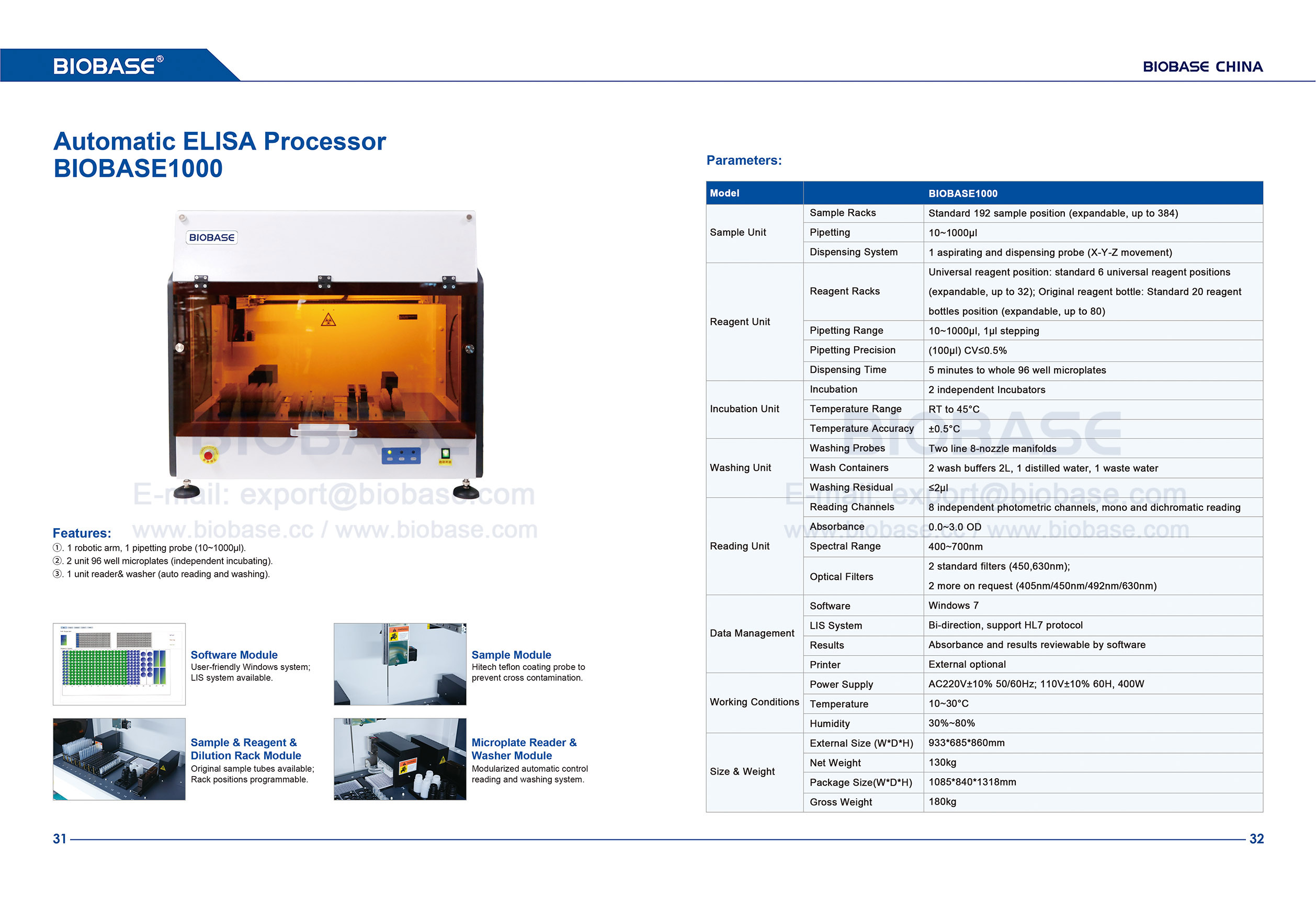 31-32 Processeur ELISA automatique BIOBASE1000