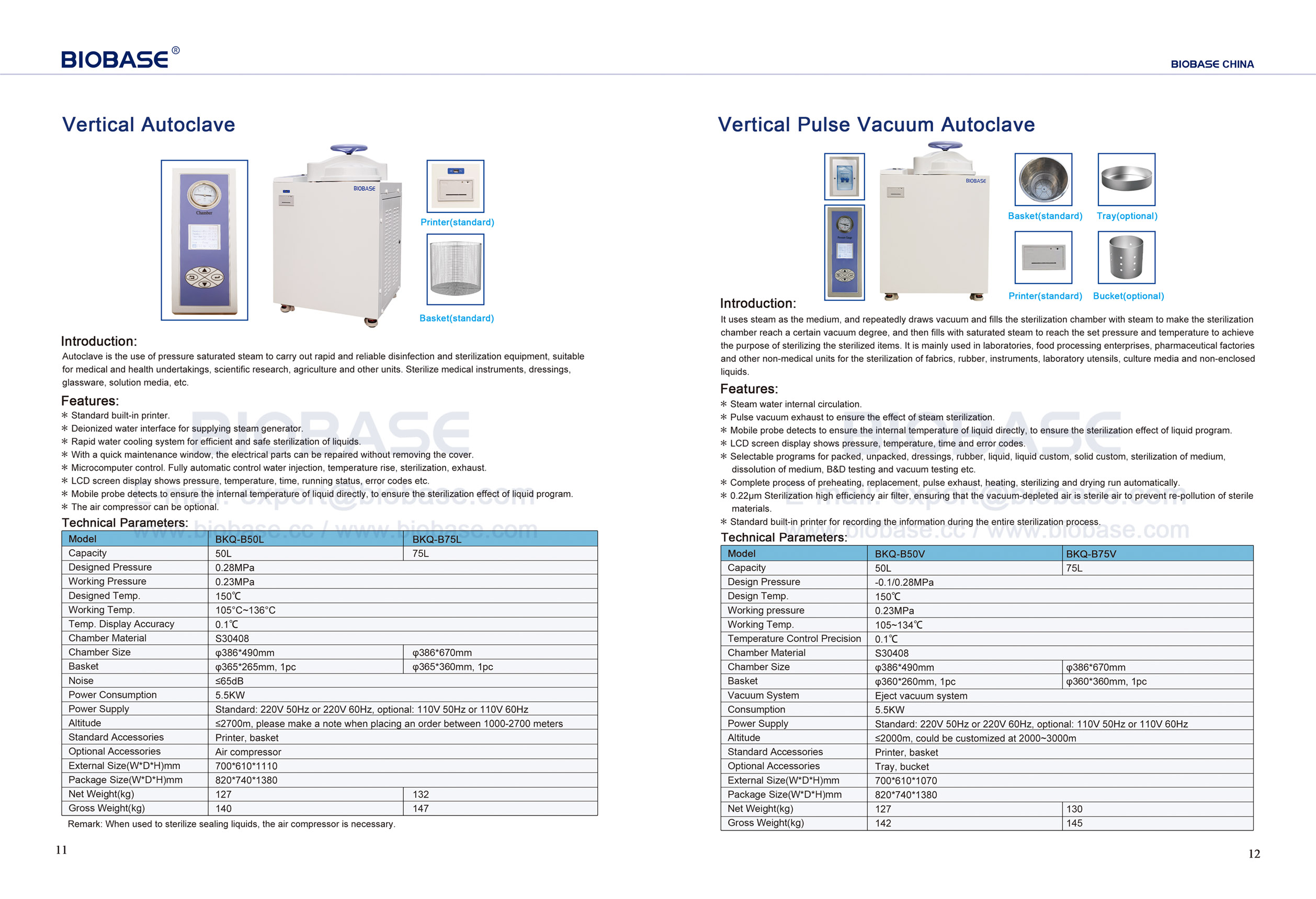 11-12 Autoclave vertical et autoclave à vide à impulsion verticale