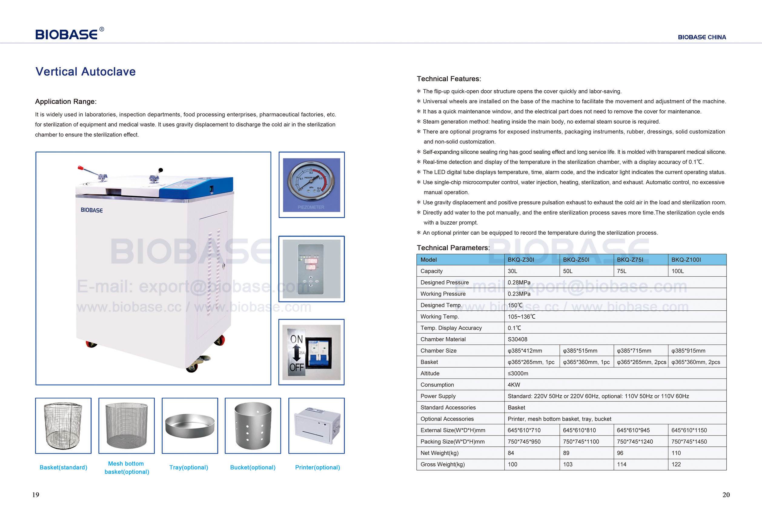 Autoclaves verticaux 19-20