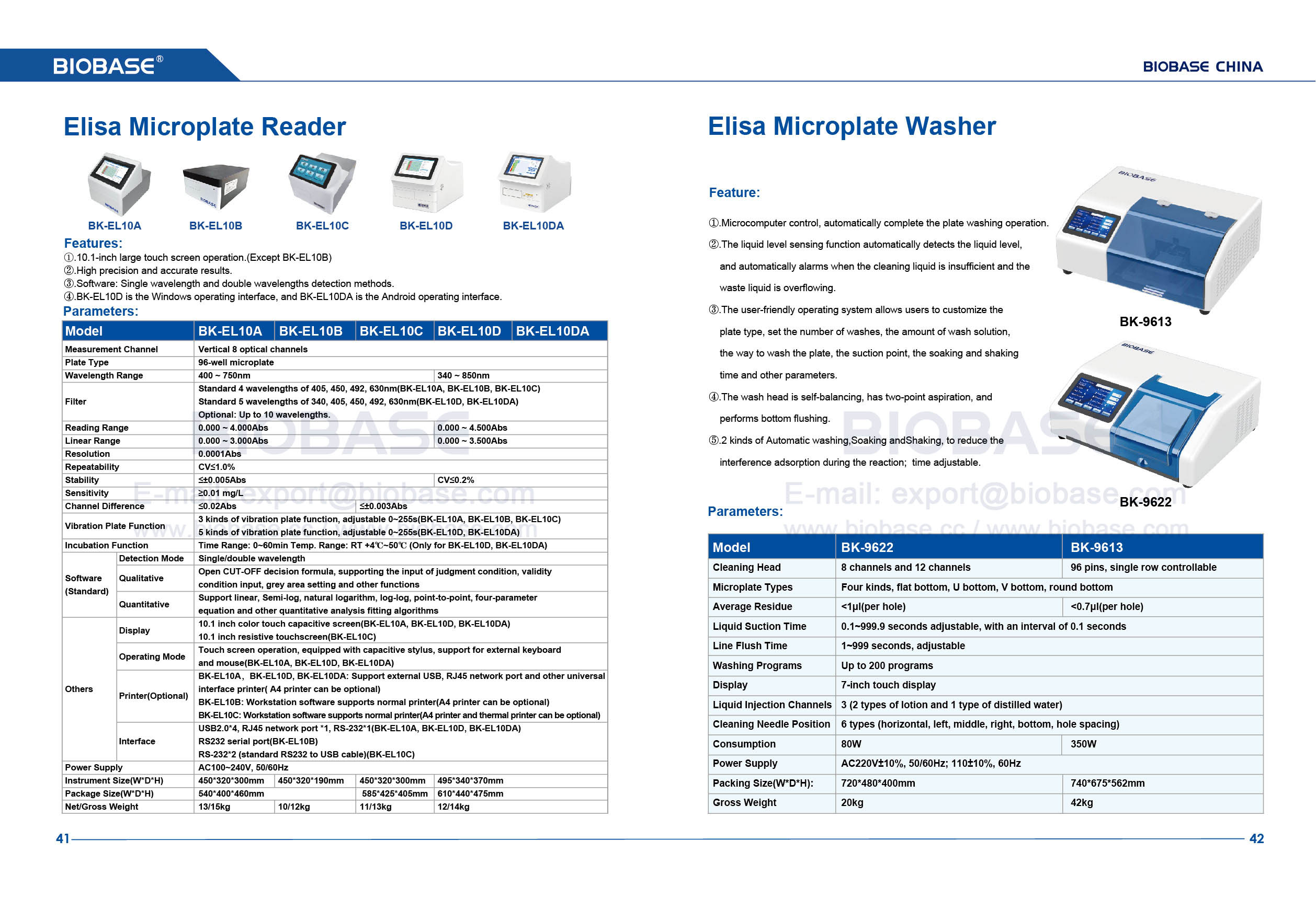 Lecteur de microplaques Elisa 41-42 et laveur de microplaques Elisa