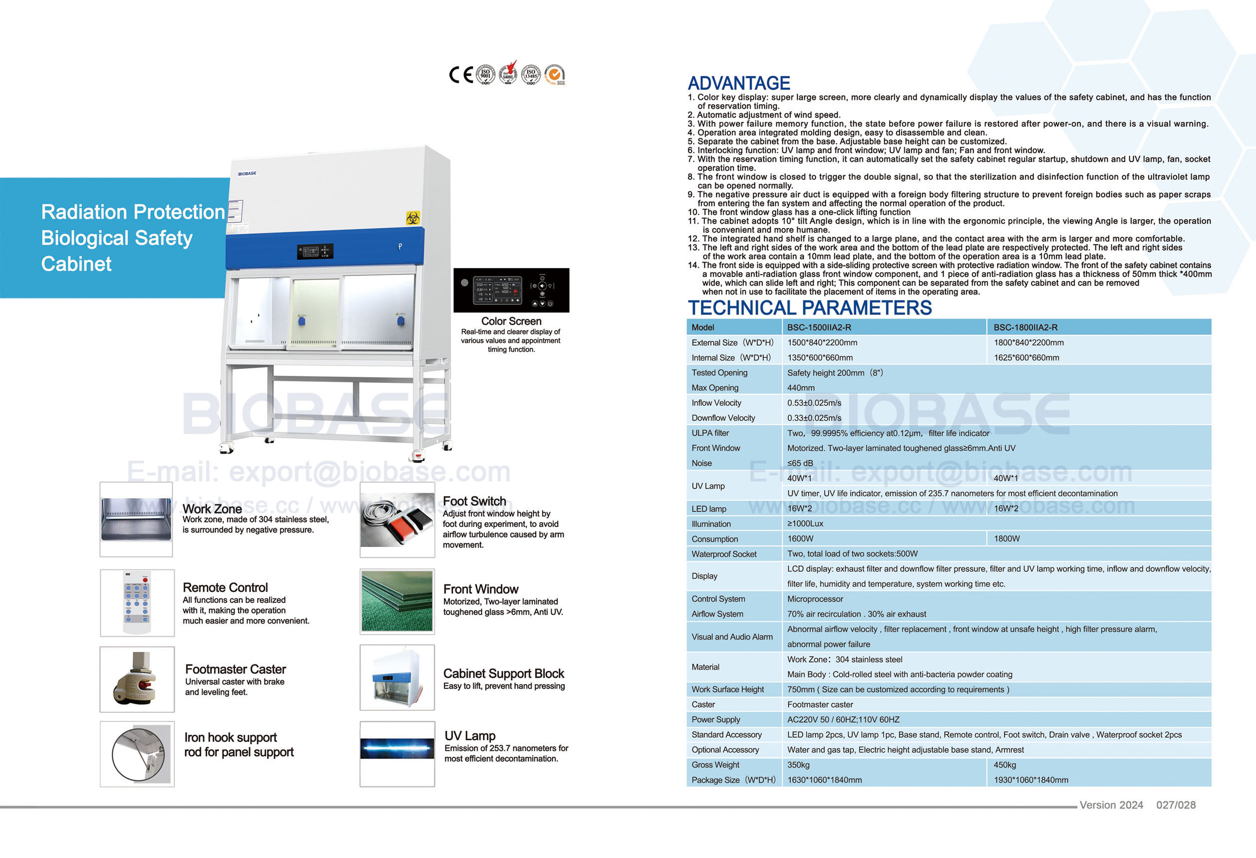 27-28 Poste de sécurité biologique pour radioprotection