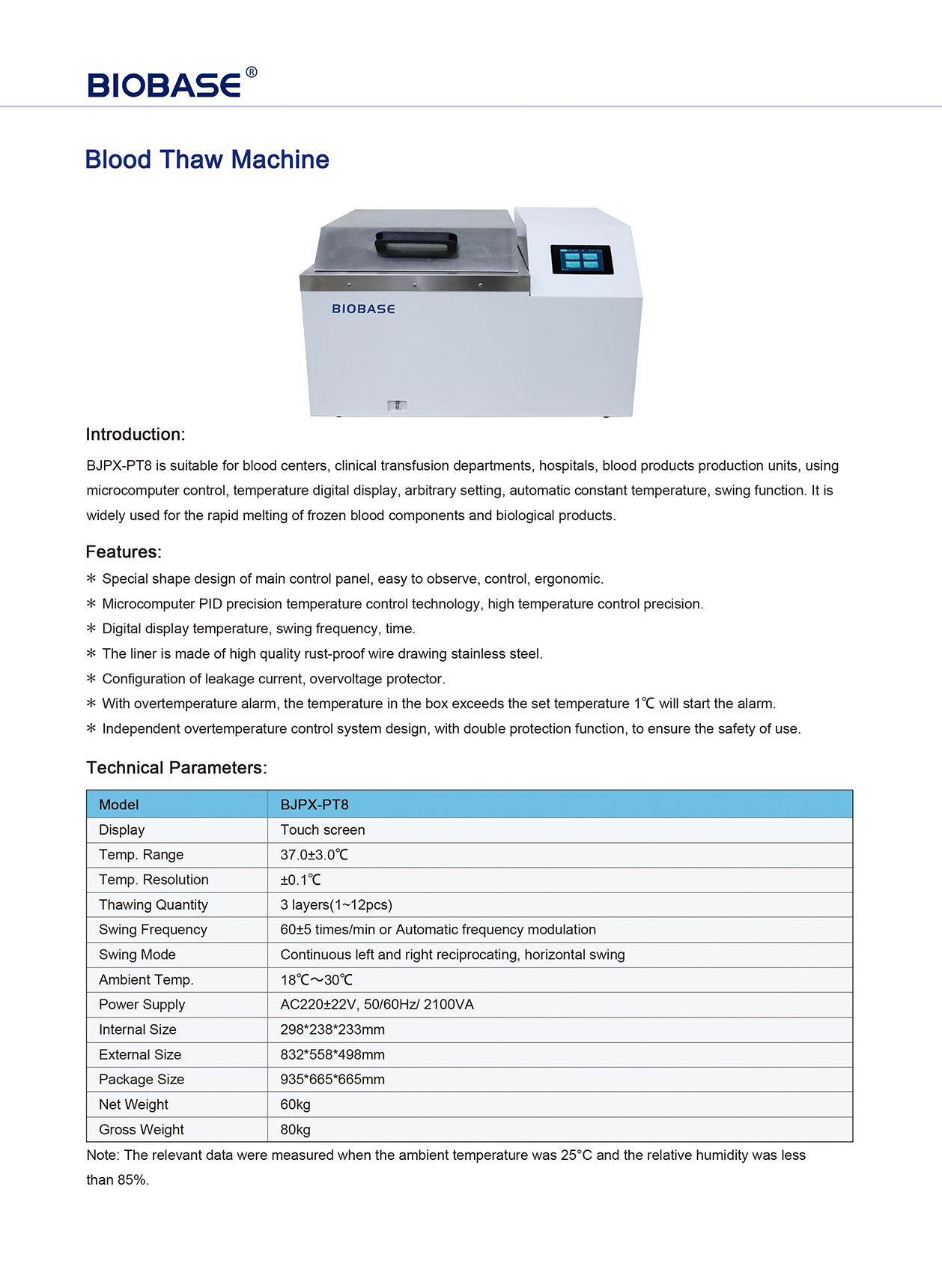 Machine de décongélation du sang