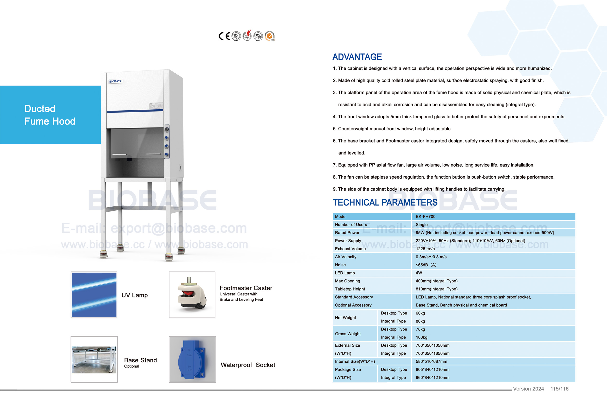 115-116 Hotte canalisée FH700