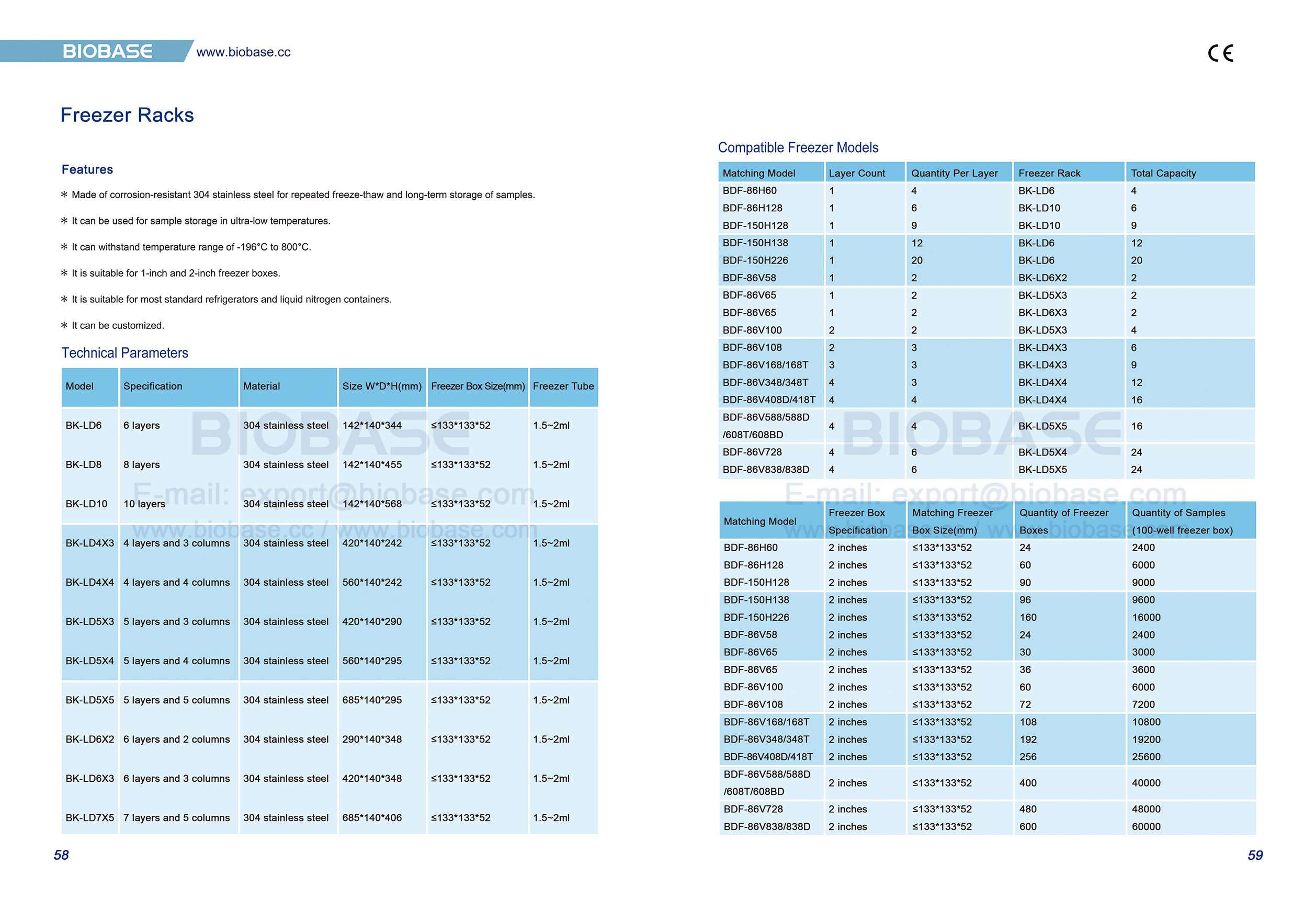 58-59 Racks de congélation