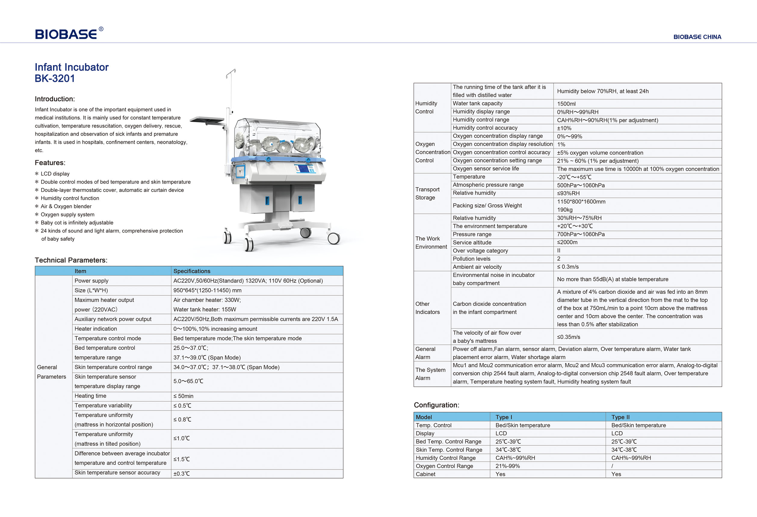 Incubateur pour nourrissons BK-3201