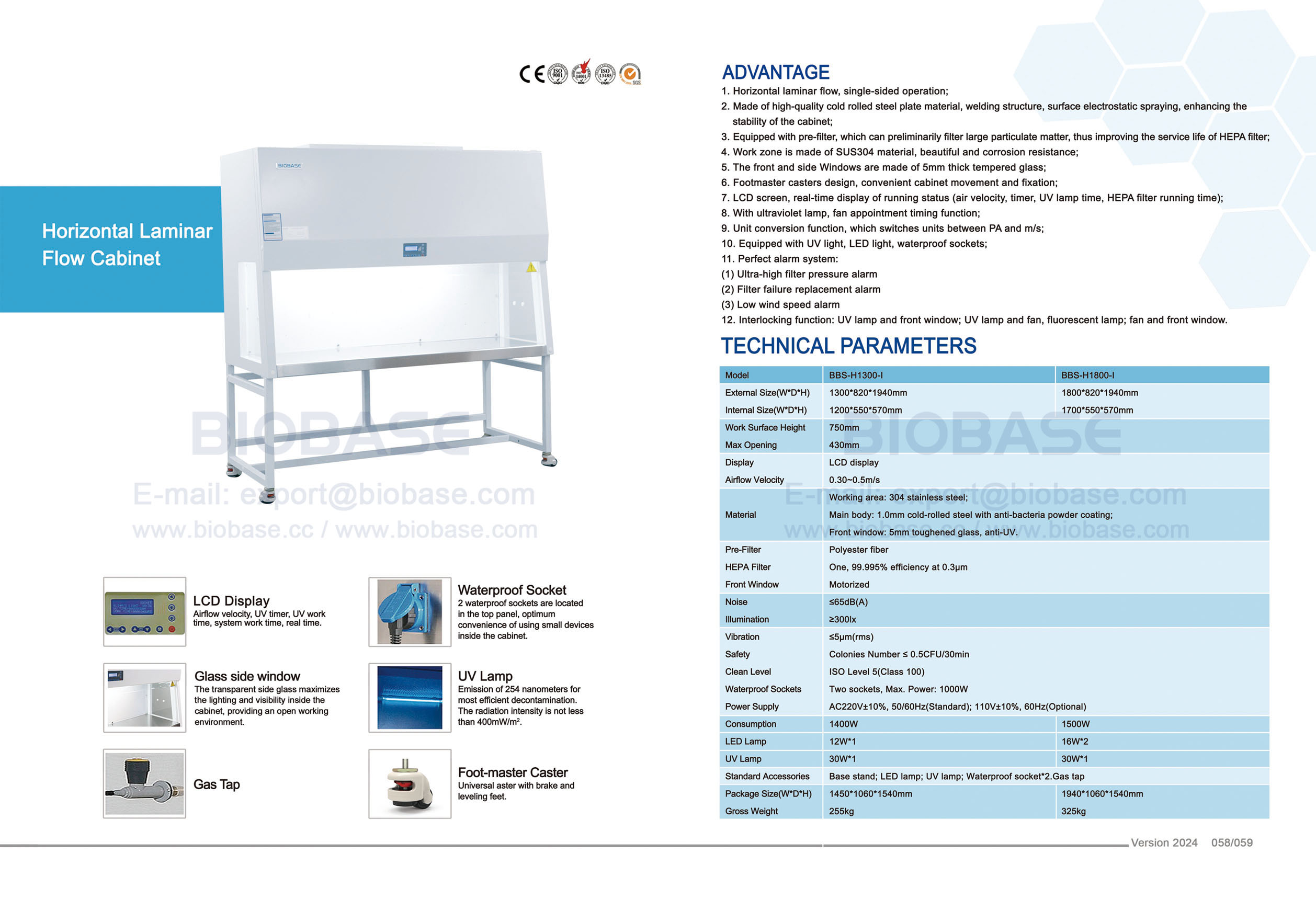 58-59 Armoire à flux laminaire horizontal