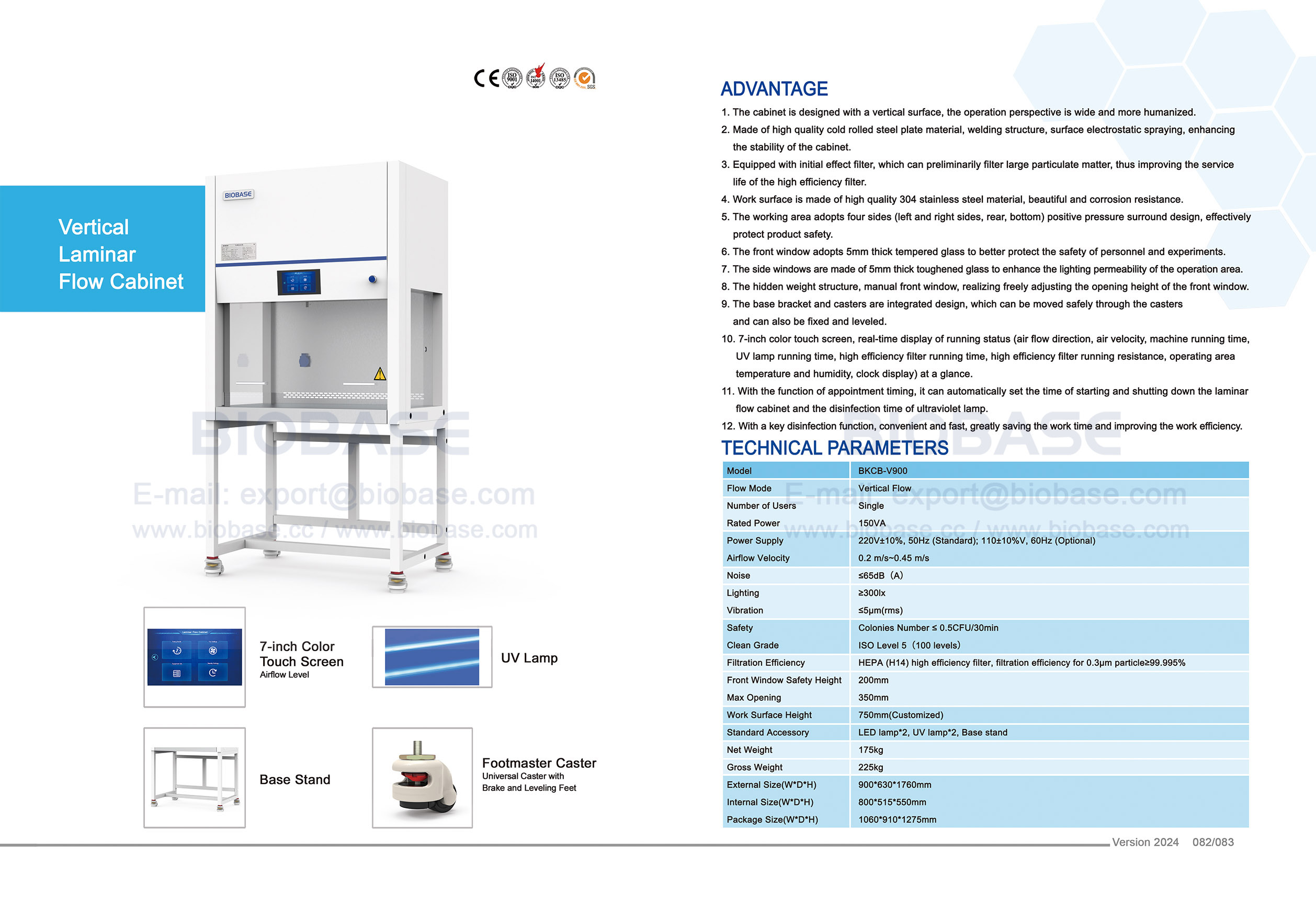 82-83 Armoire à flux laminaire vertical BKCB-V900