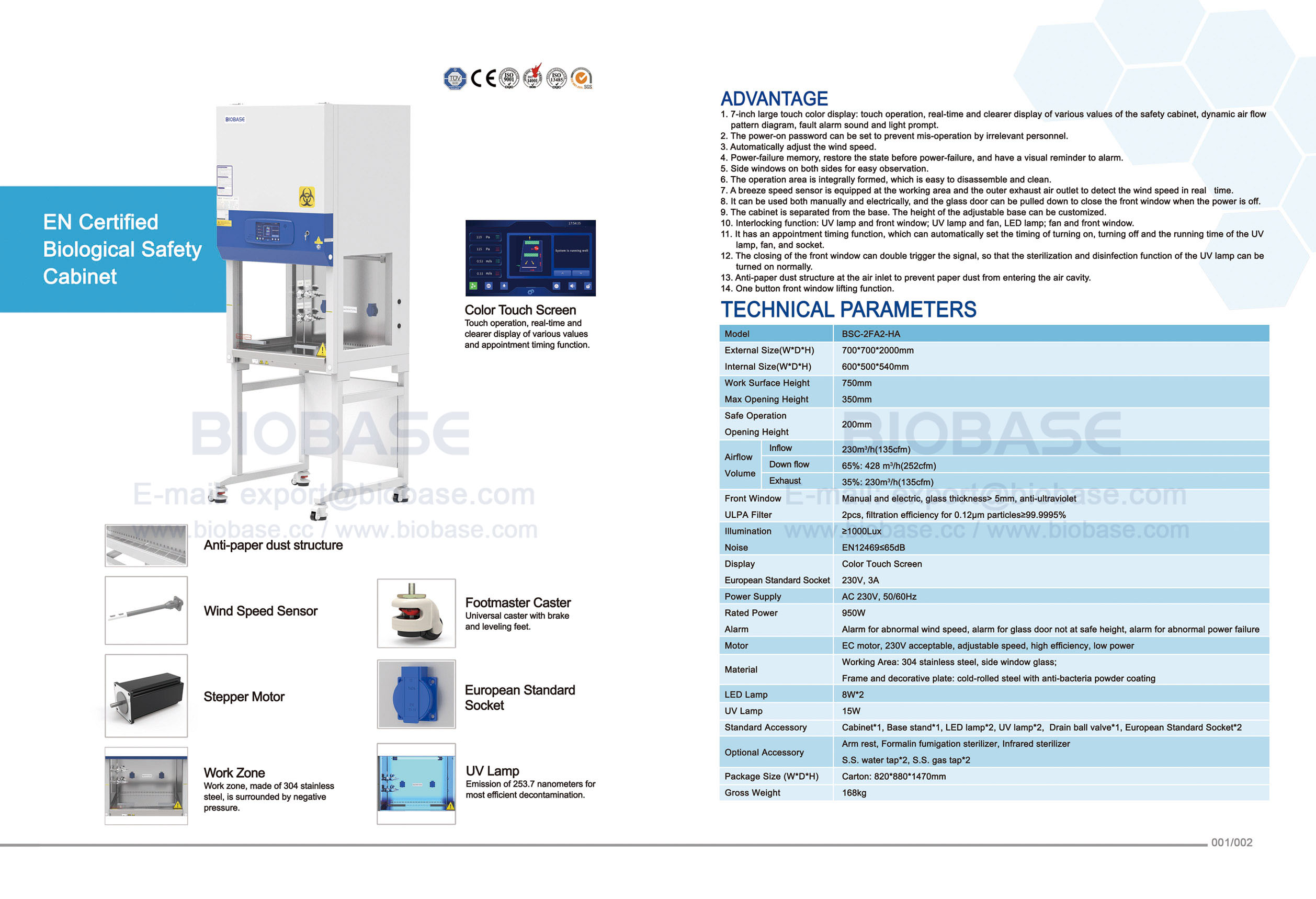 01-02 EN CRABEAU DE SÉCURITÉ BIOLOGIQUE CERTIFIÉ BSC-2FA2-HA