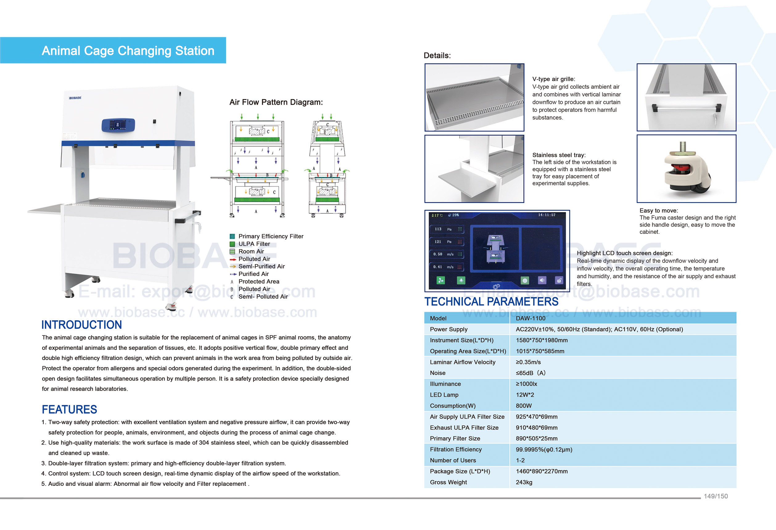 149-150 Station de changement de cage pour animaux