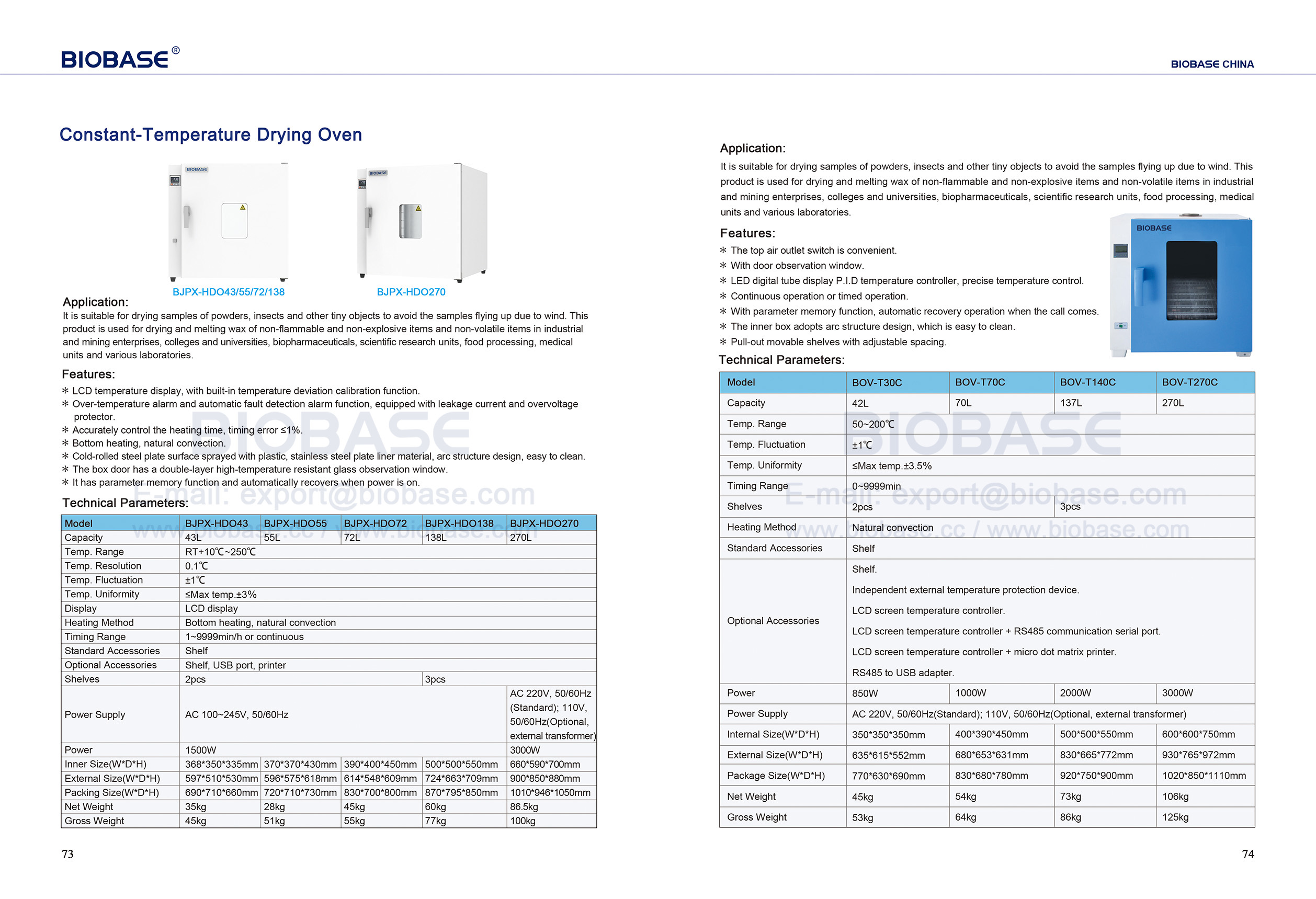 73-74 four à séchage à température constante