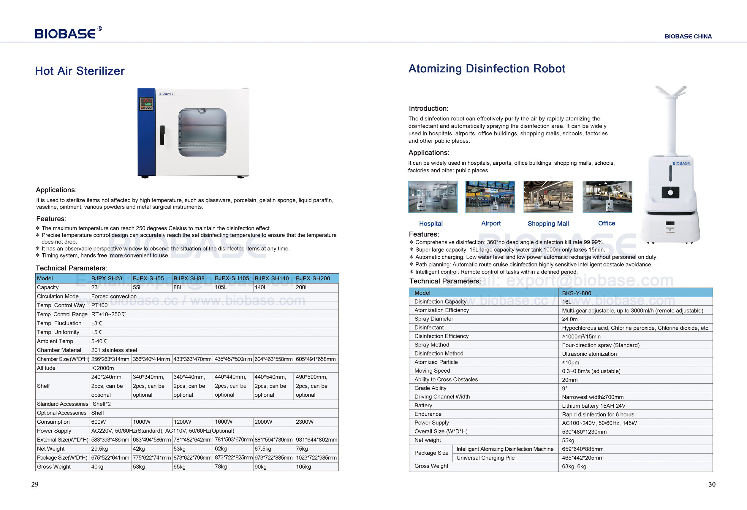 29-30 st&eacute;rilisateur &agrave; air chaud et robot de d&eacute;sinfection atomisant