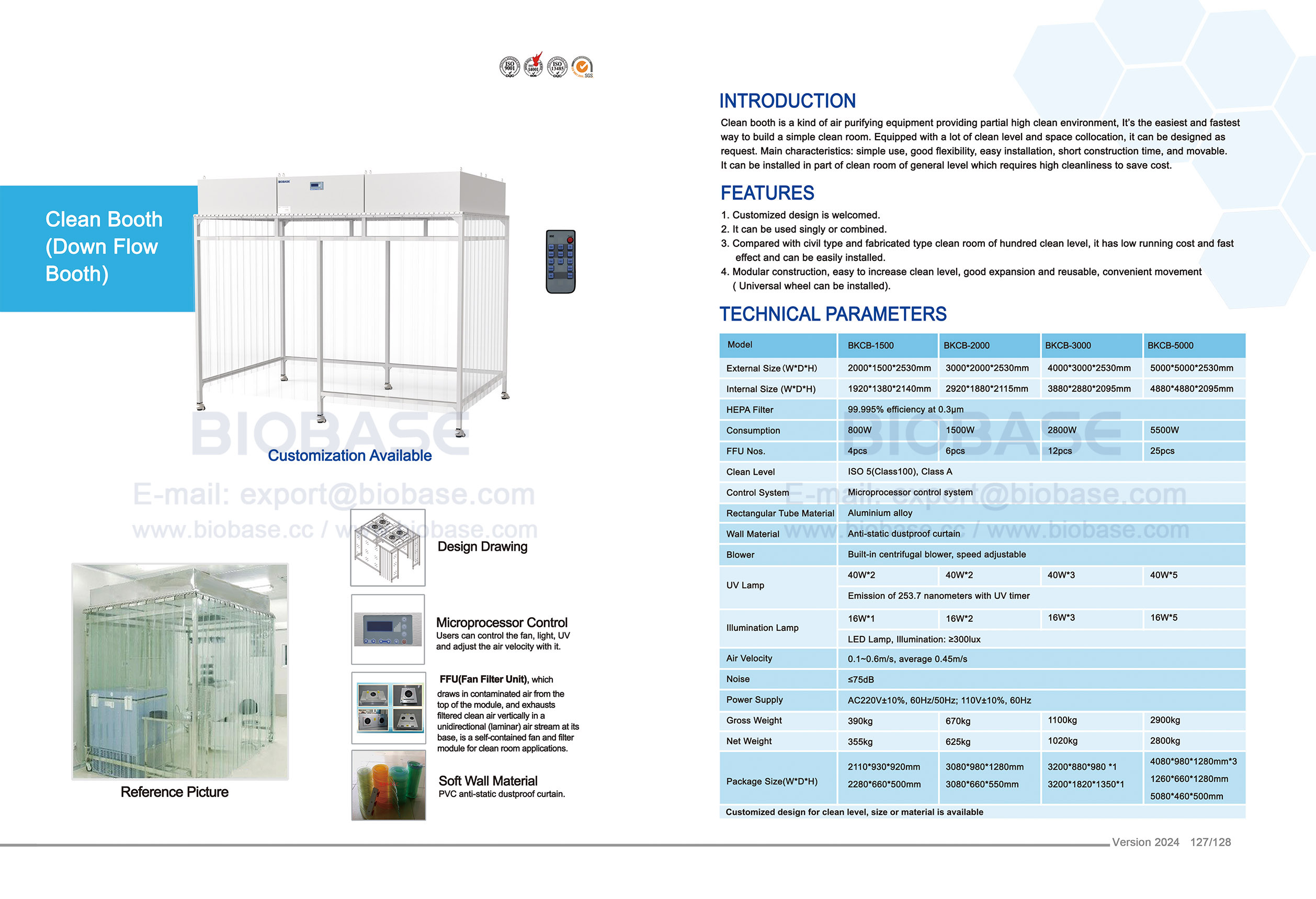 127-128 Cabine propre--BKCB-1500