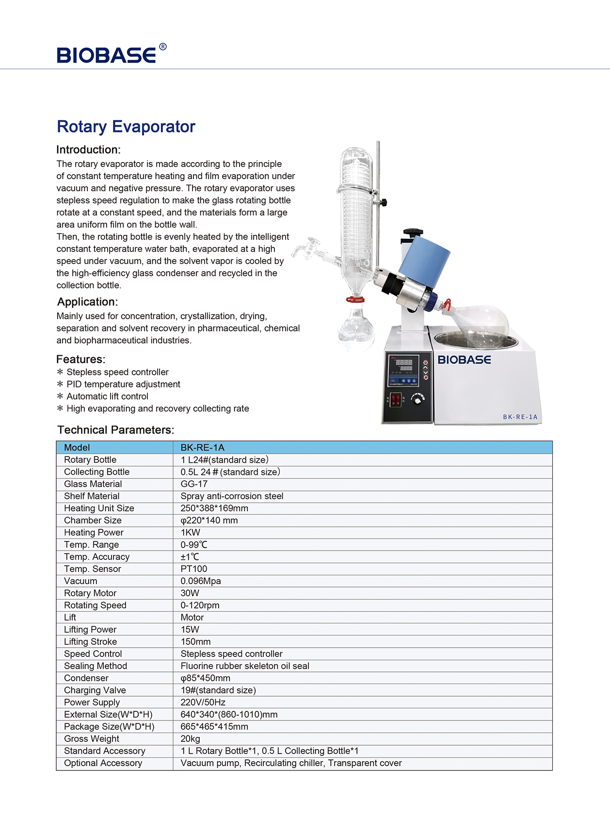 Évaporateur rotatif BK-RE-1A