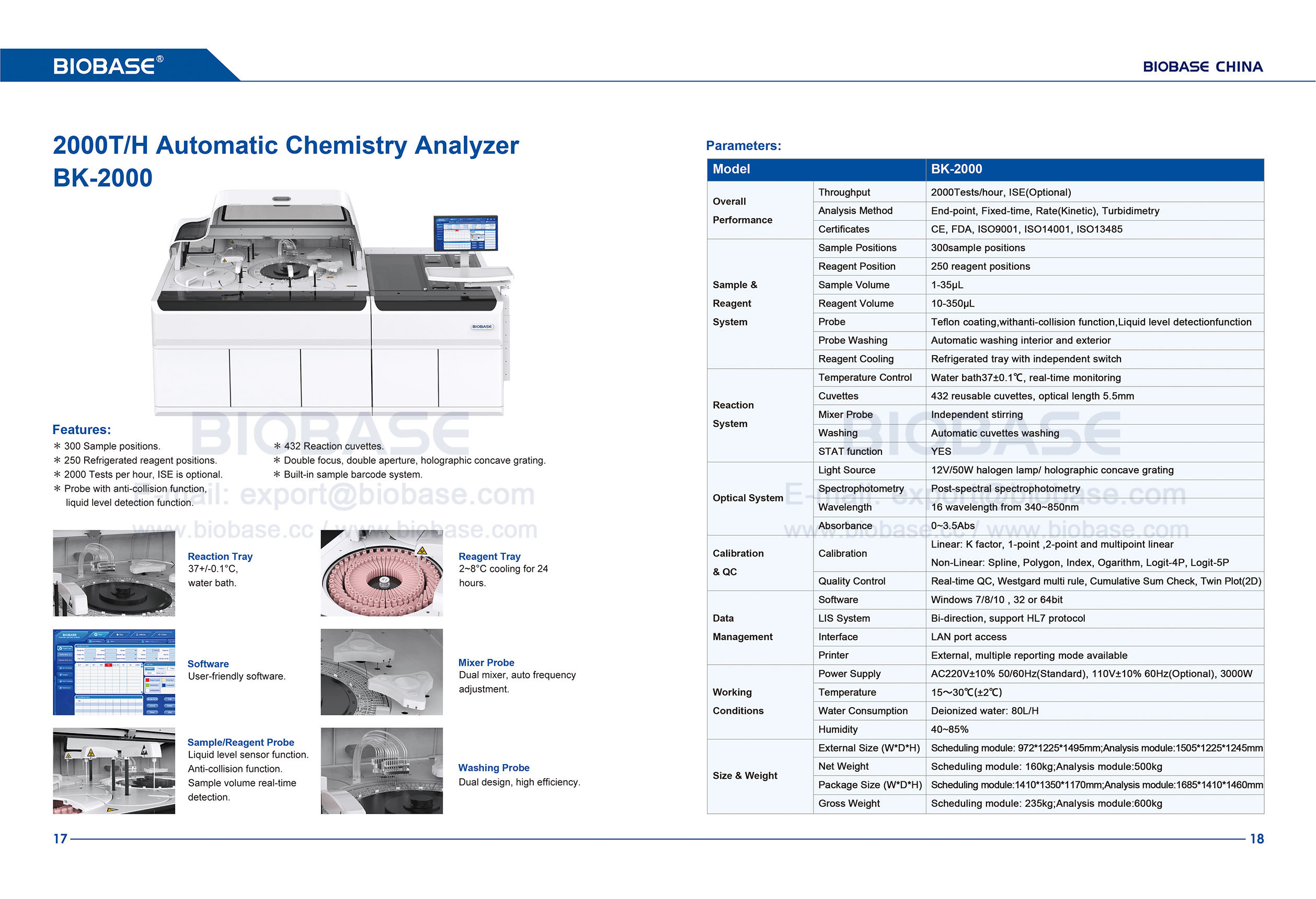 17-18 Analyseur de chimie automatique BK-2000