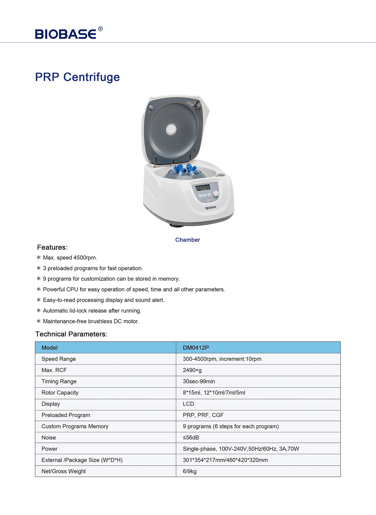 Centrifugeuse PRP DM0412P