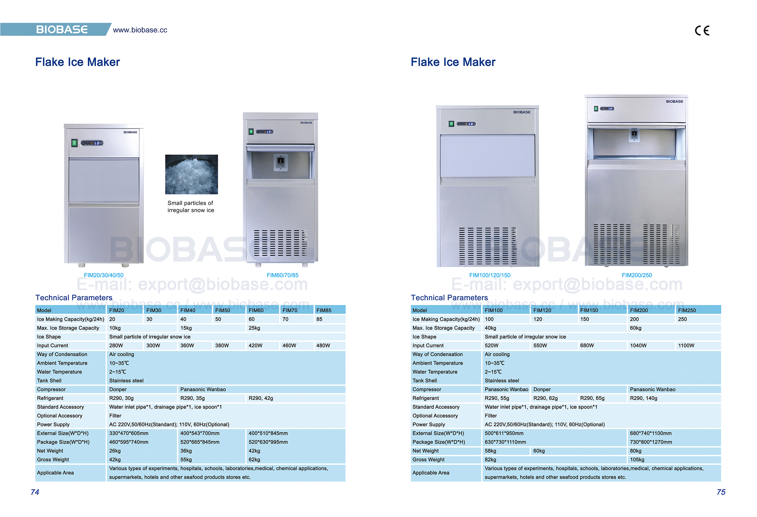 74-75 Maker de glace en flocons