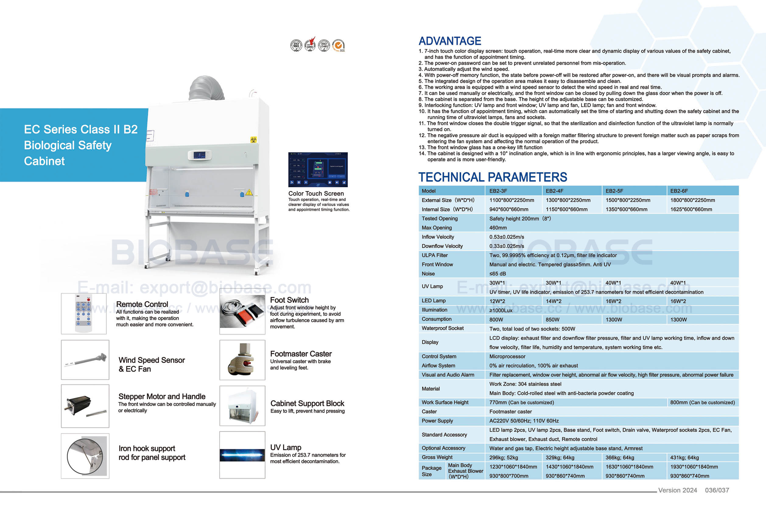 36-37 Poste de sécurité biologique série EC classe II B2 EB2-3F & EB2-4F & EB2-5F & EB2-6F