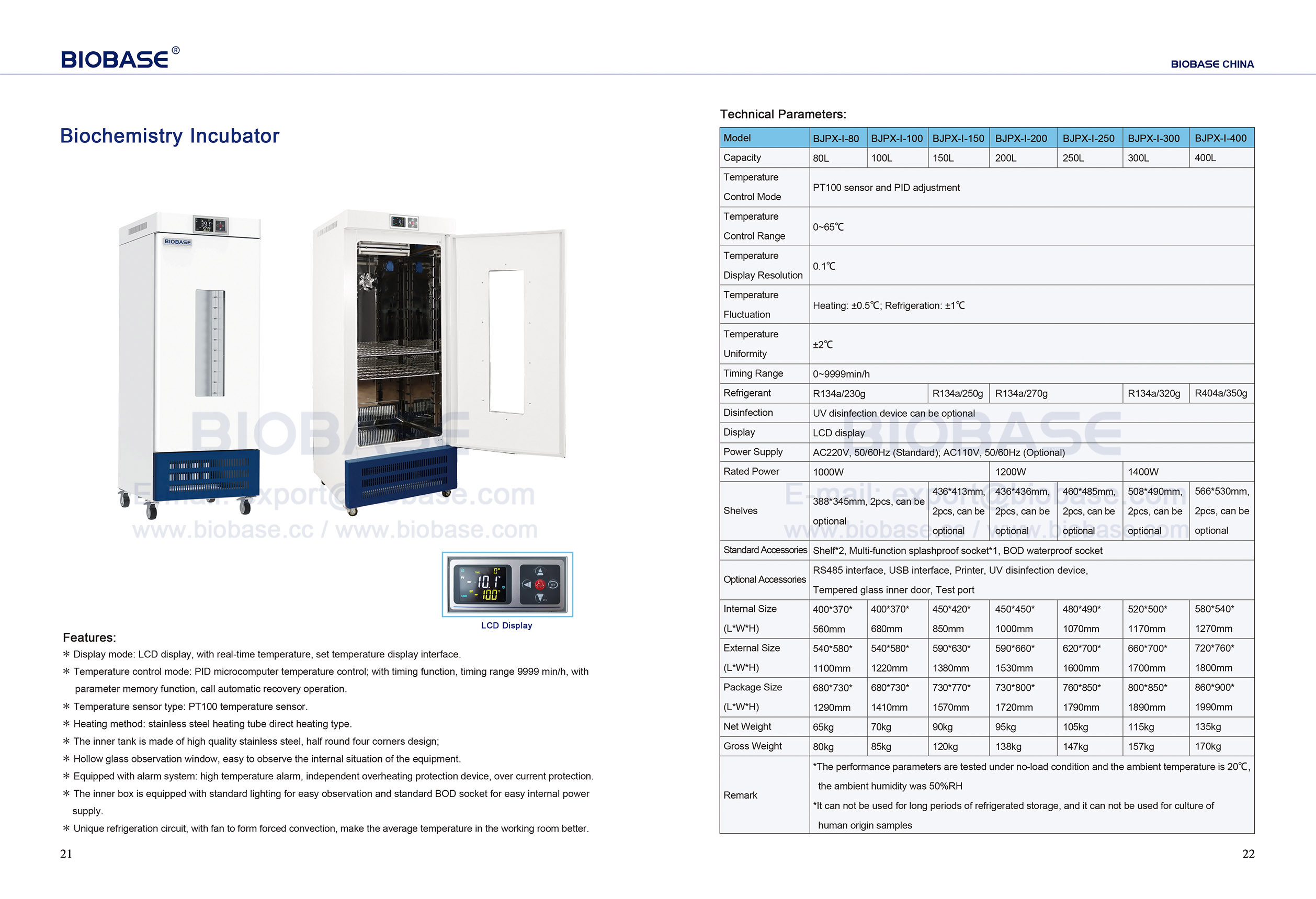 21-22 Incubateur de biochimie