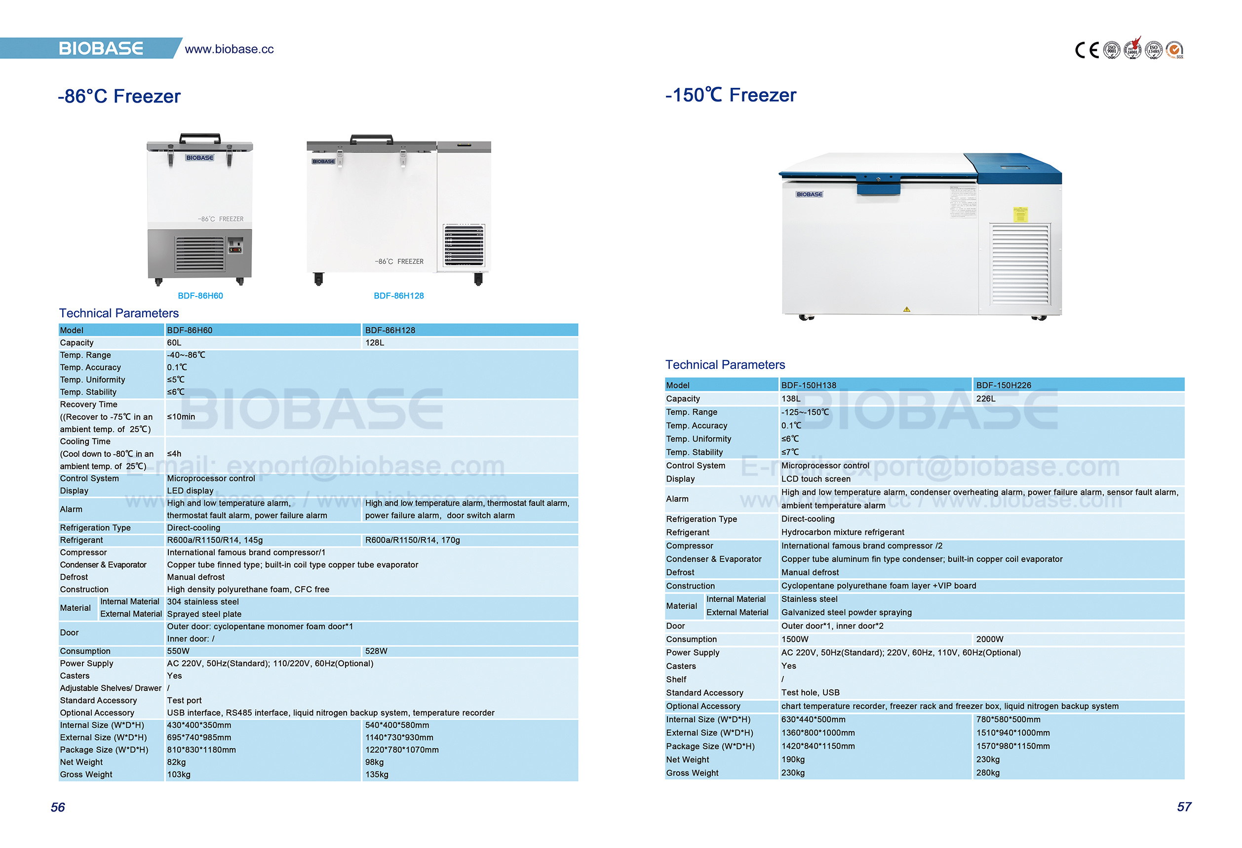 56-57 -86℃ Cong&eacute;lateur et -150℃ Cong&eacute;lateur