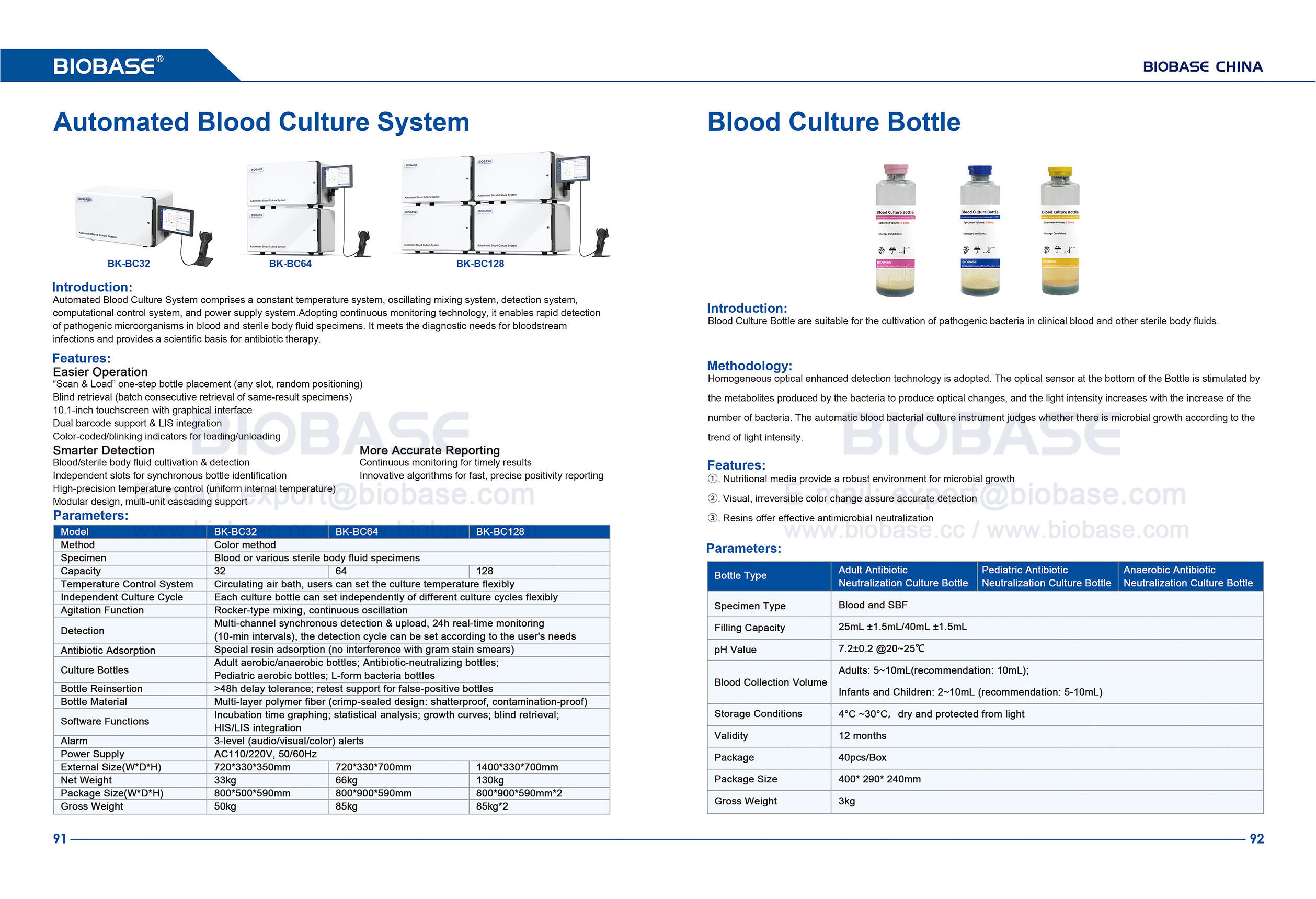 91-92 Syst&egrave;me d'h&eacute;moculture automatis&eacute; BK-BC32 BC64 BC128