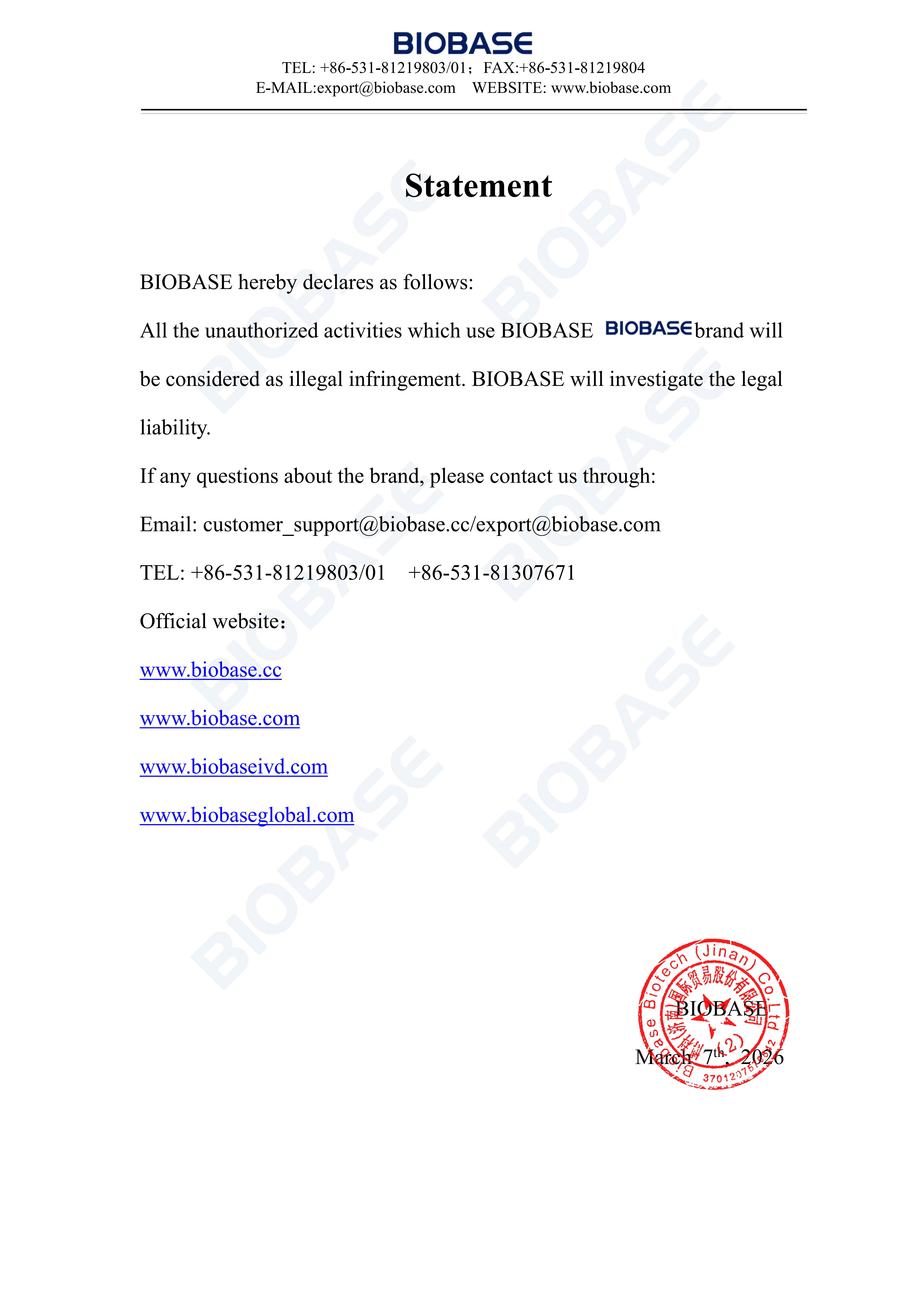 D&eacute;claration de Biobase