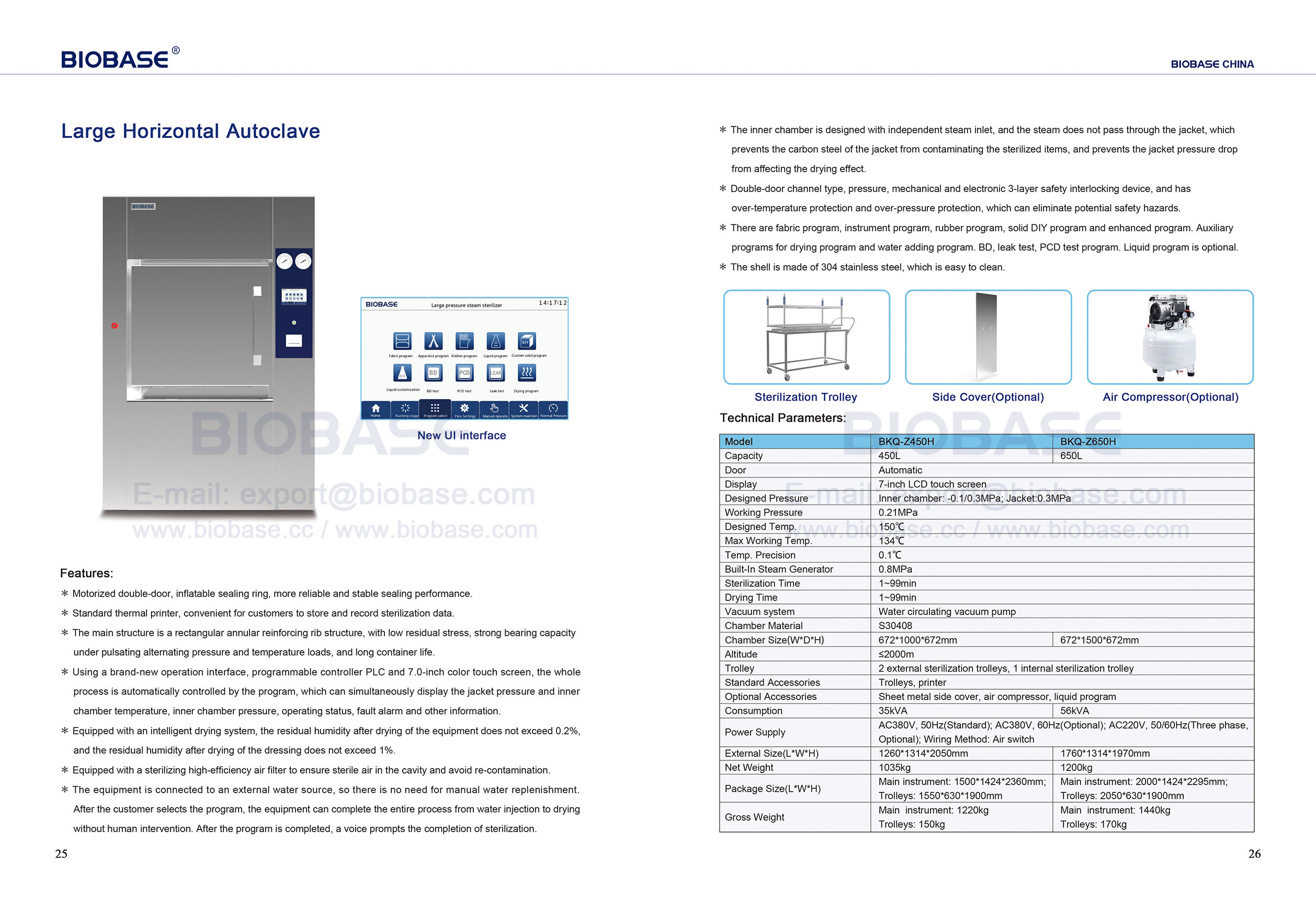25-26 Grand autoclave horizontal BKQ-Z450H et BKQ-Z650H