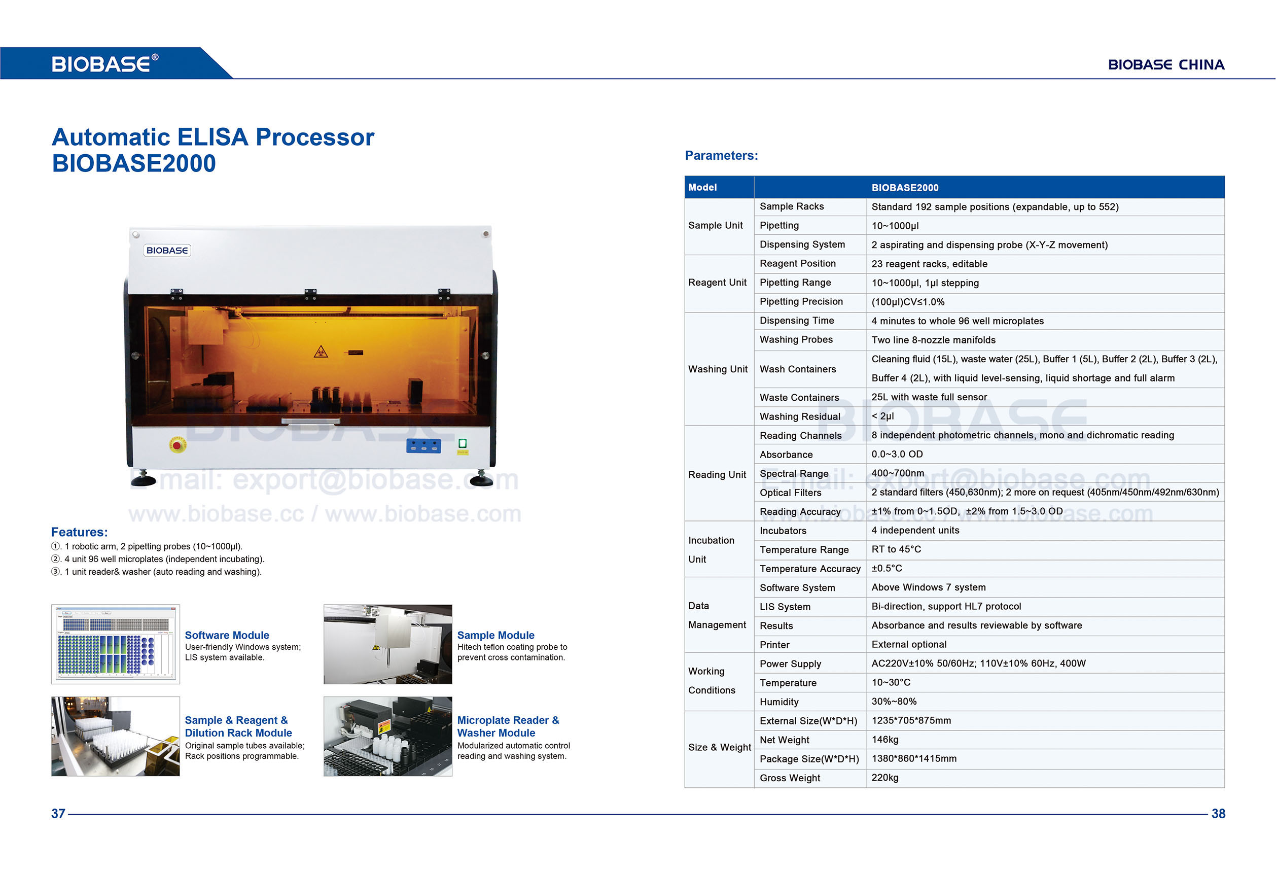 37-38 Processeur ELISA automatique BIOBASE2000