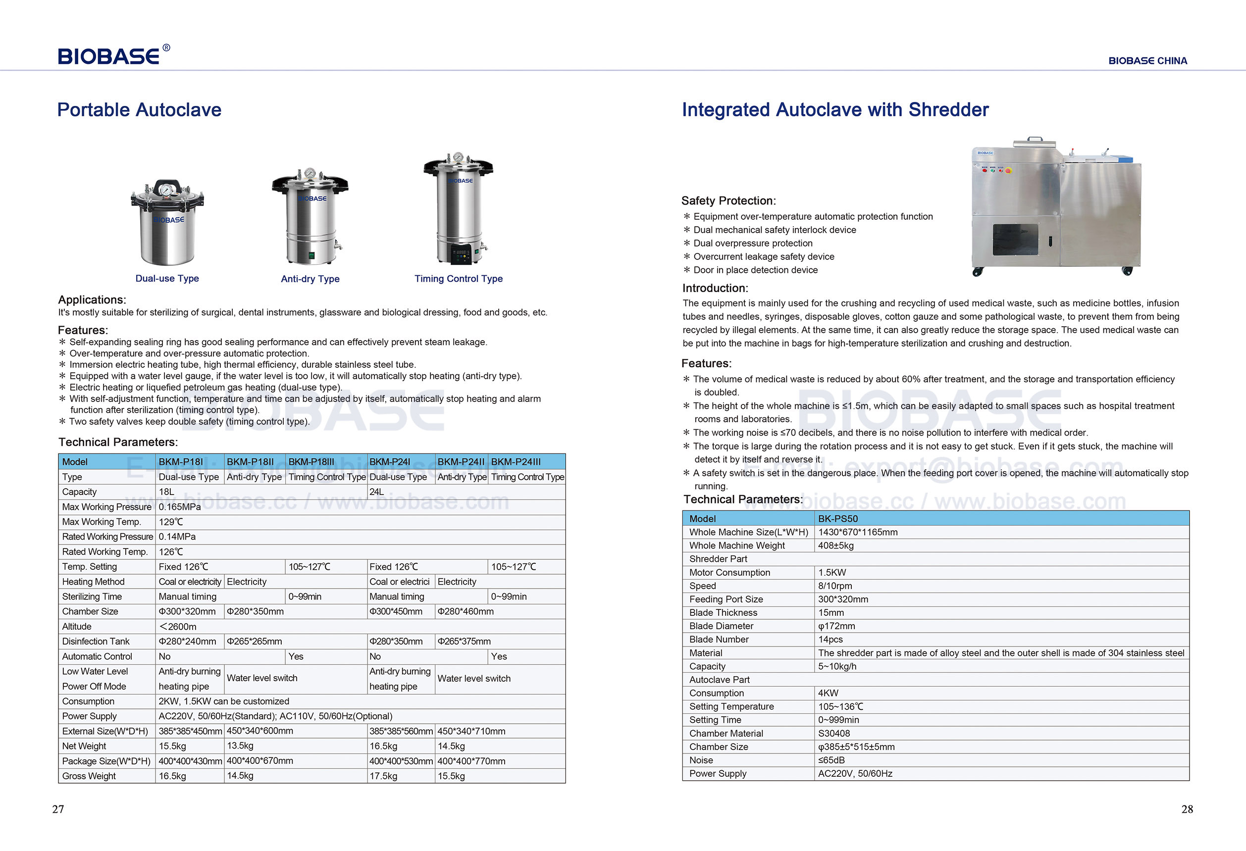 27-28 Autoclave portable et autoclave int&eacute;gr&eacute; avec broyeur